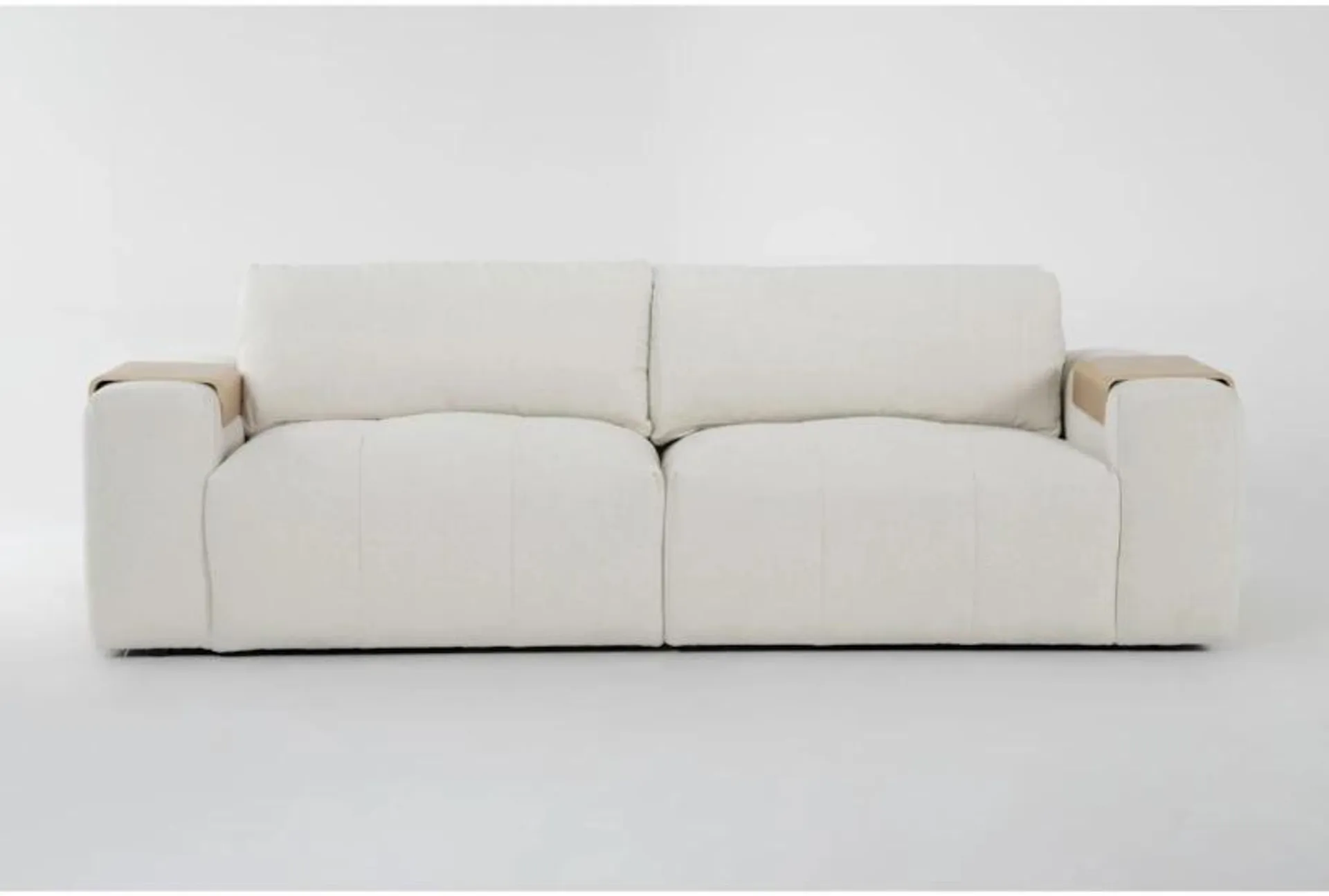 Amallo Ivory White Fabric 108" 2 Piece Sofa