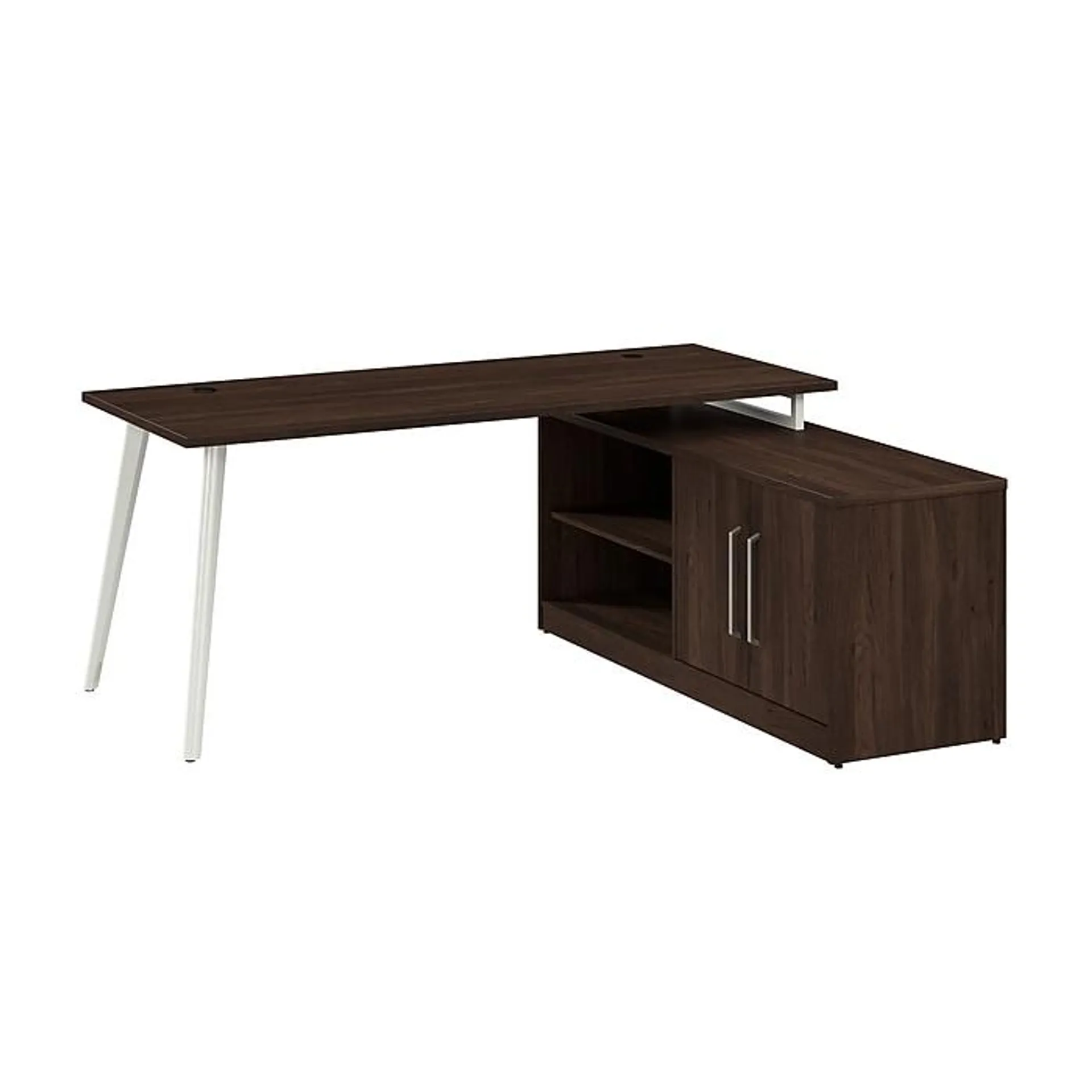 Bush Business Furniture Vista 72"W L Shaped Desk with Low Storage Cabinet,