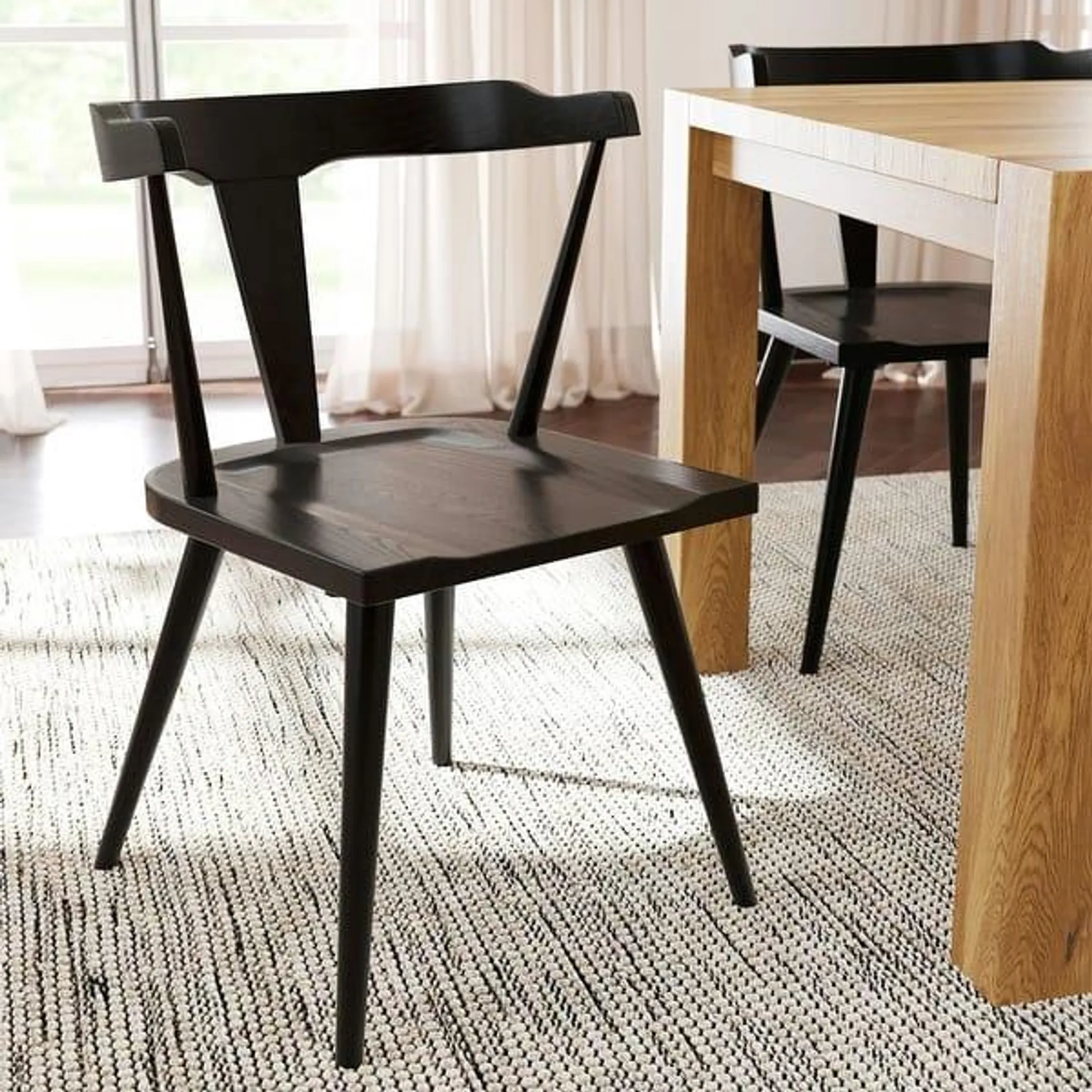 Poly & Bark Enzo Dining Chair - Solid Oak Wood