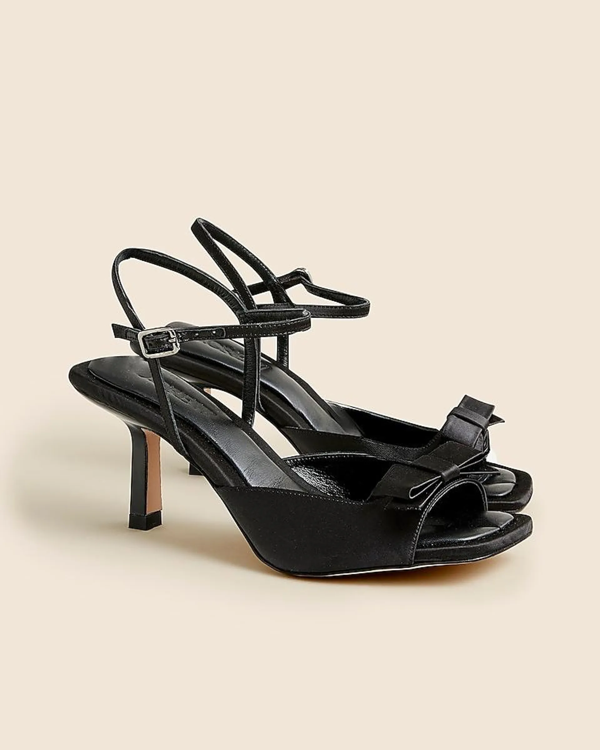 Leni made-in-Spain bow heels in satin