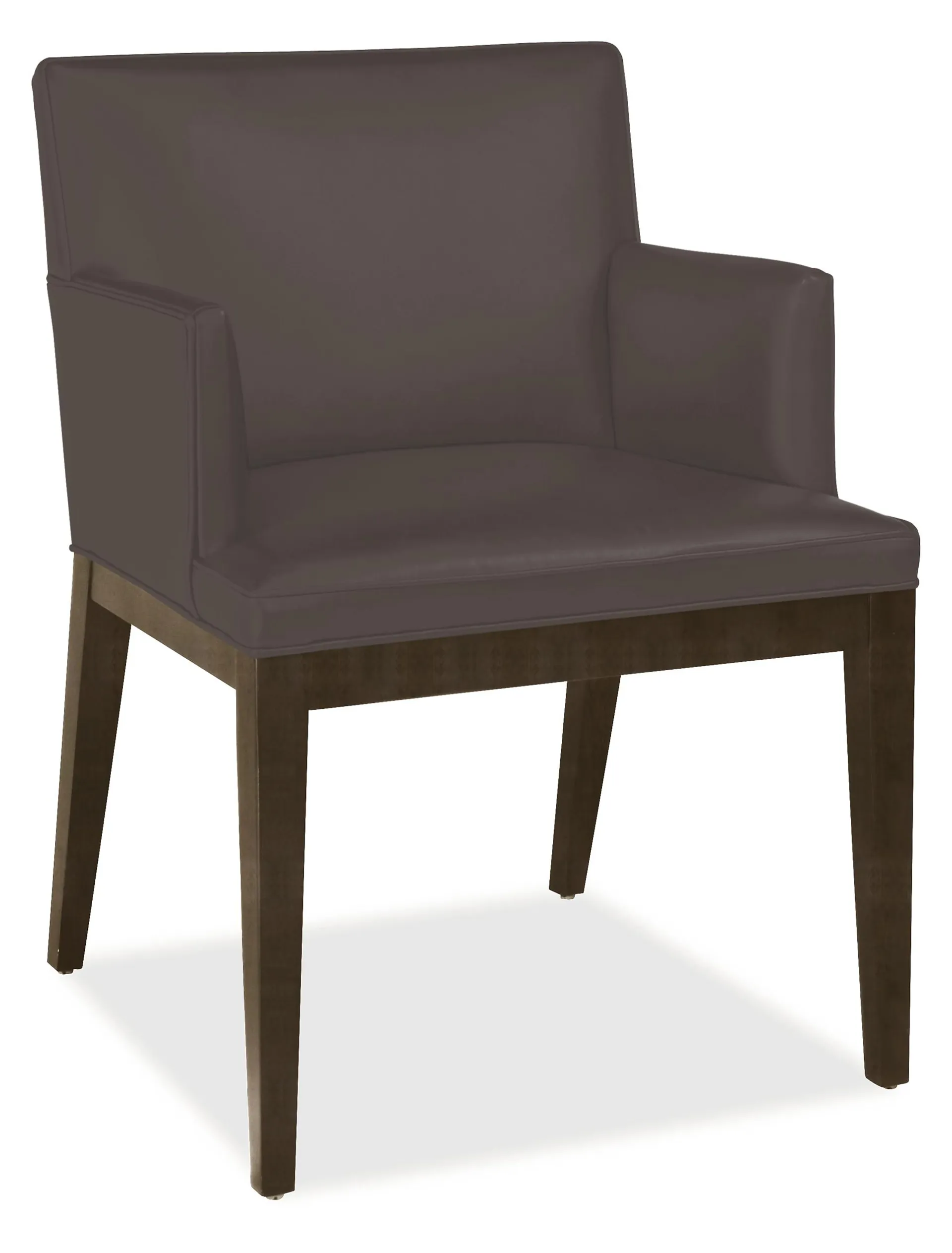 Ansel Arm Chair in Urbino Smoke Leather with Charcoal Legs