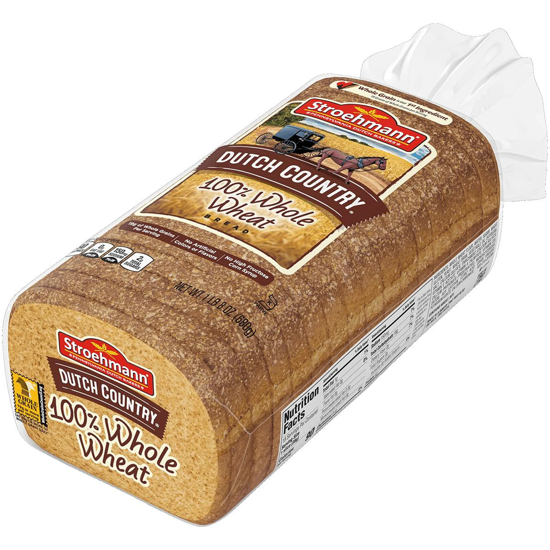 Stroehmanns Whole Wheat Bread 24 oz