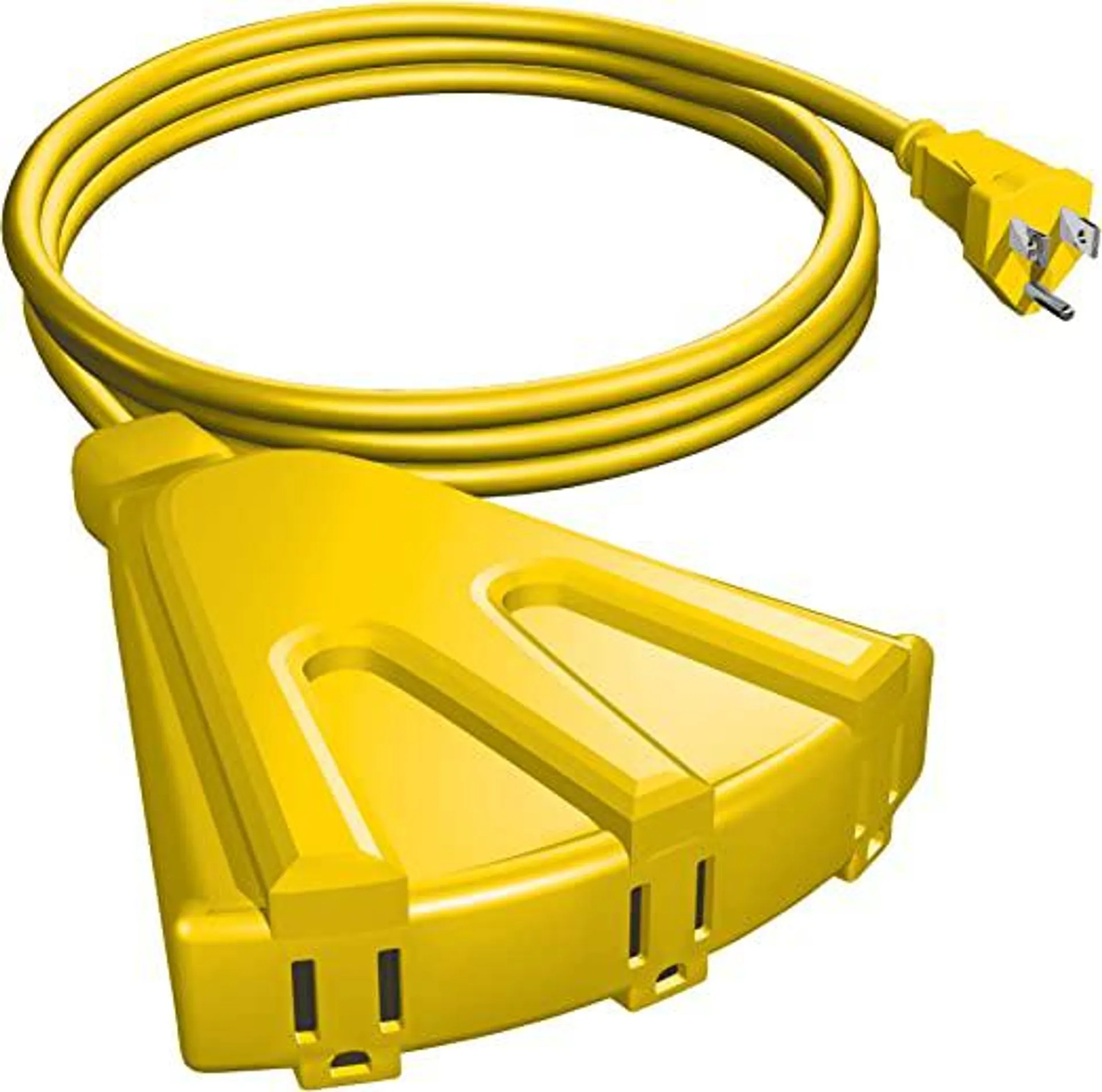 Stanley 34087 Grounded 3-Outlet Outdoor Extension Power Cord 3, 8-Feet, Yellow