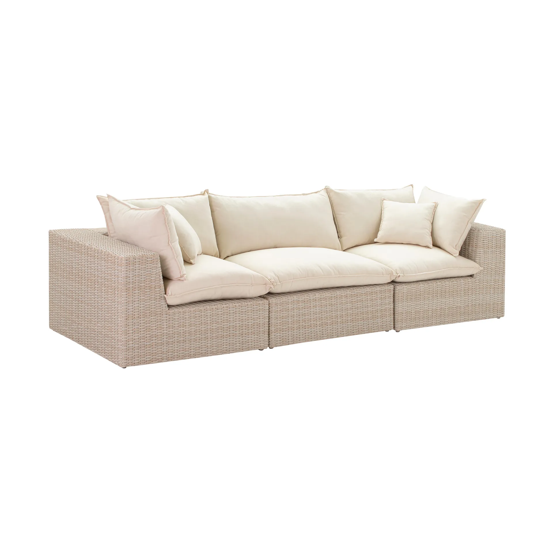 Cali Natural Wicker Outdoor Modular Sofa