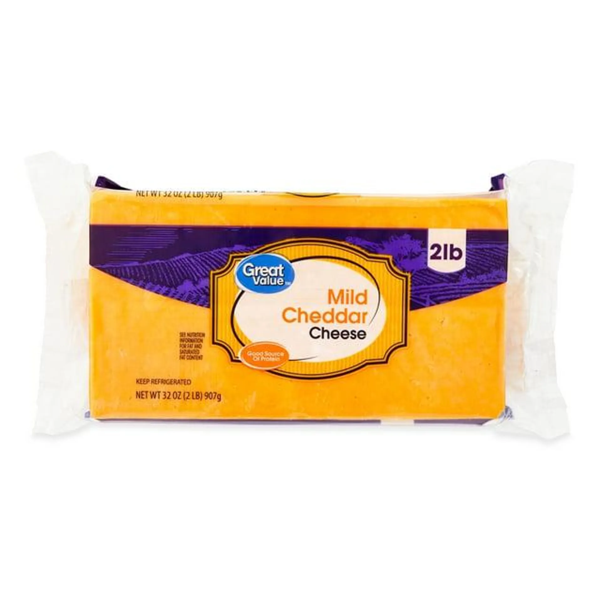 Great Value Mild Cheddar Cheese, 32 oz