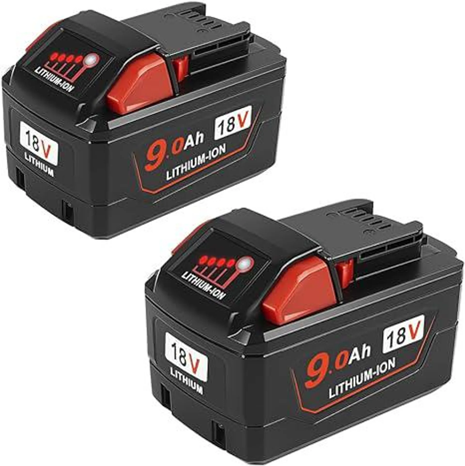 Aoasur 9.0Ah 18V Battery Replacement for Milwaukee M - 18 Battery(2- Pack)