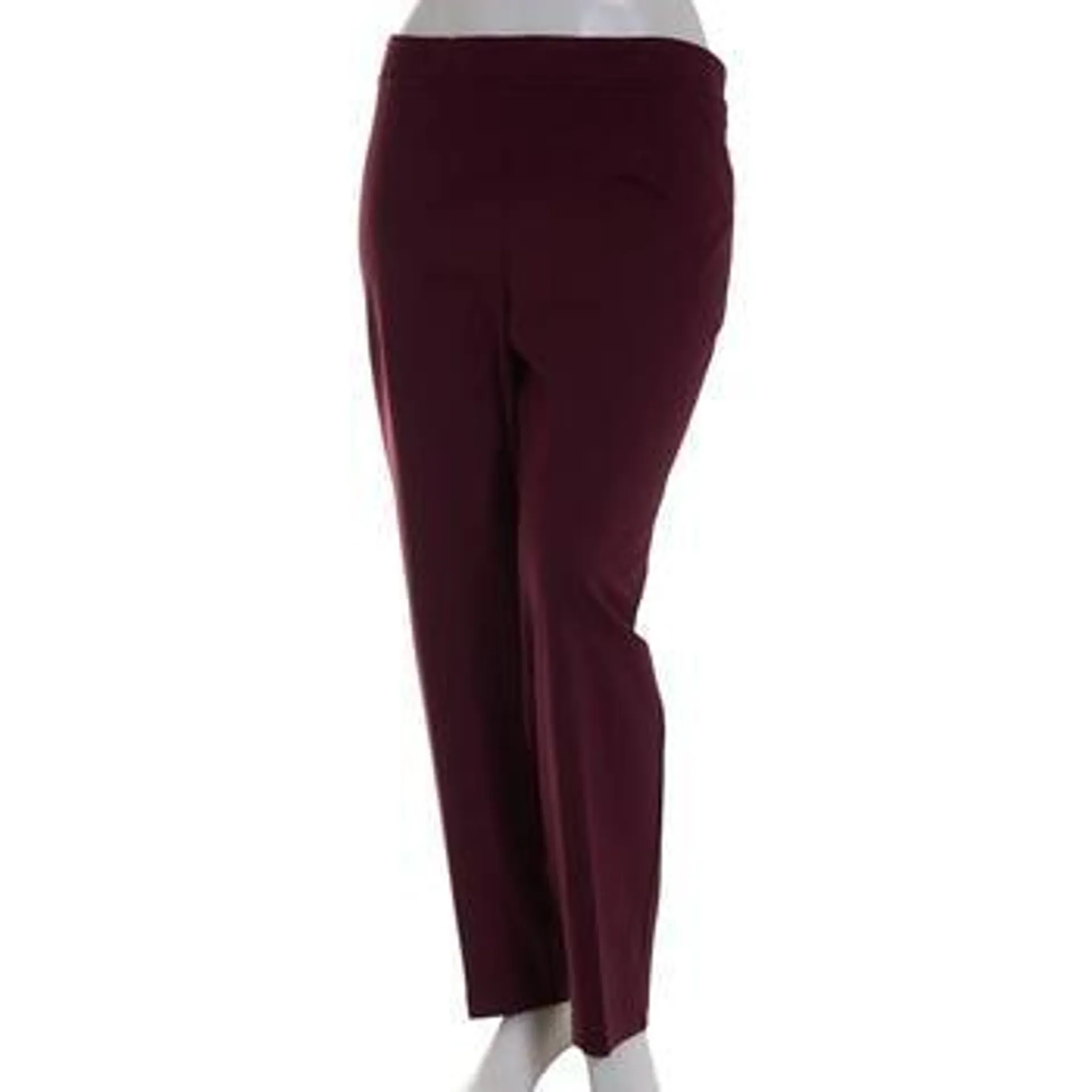 Plus Size Zac & Rachel Solid Metal Detail Compression Pants