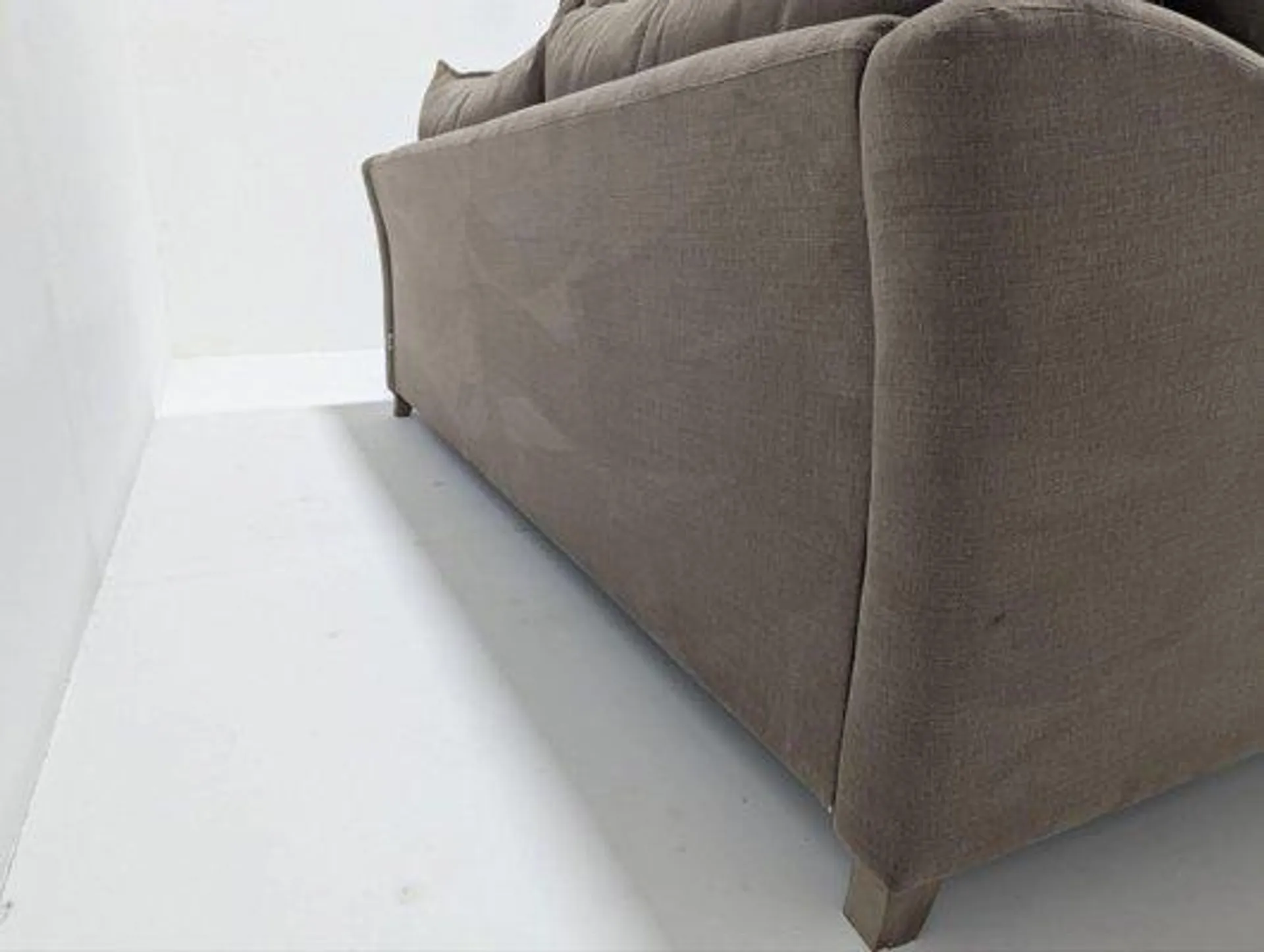 Vintage Grey Sofa in Fabric and Oak