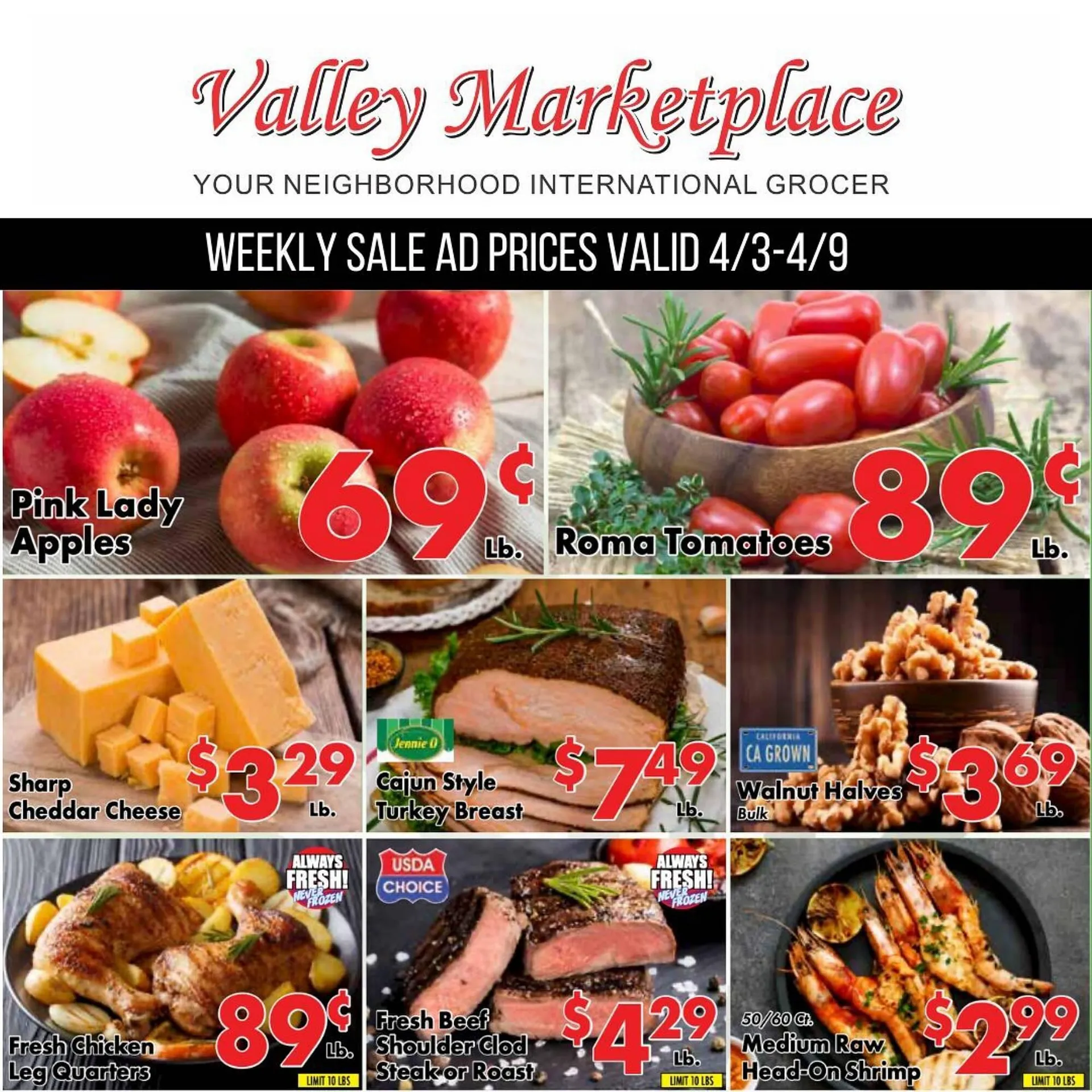 Weekly ad Valley Marketplace ad from April 3 to April 9 2024 - Page 1