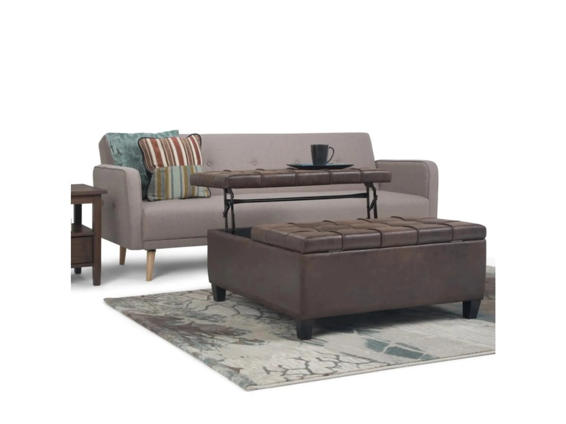 Harrison Square Coffee Table Ottoman with Storage