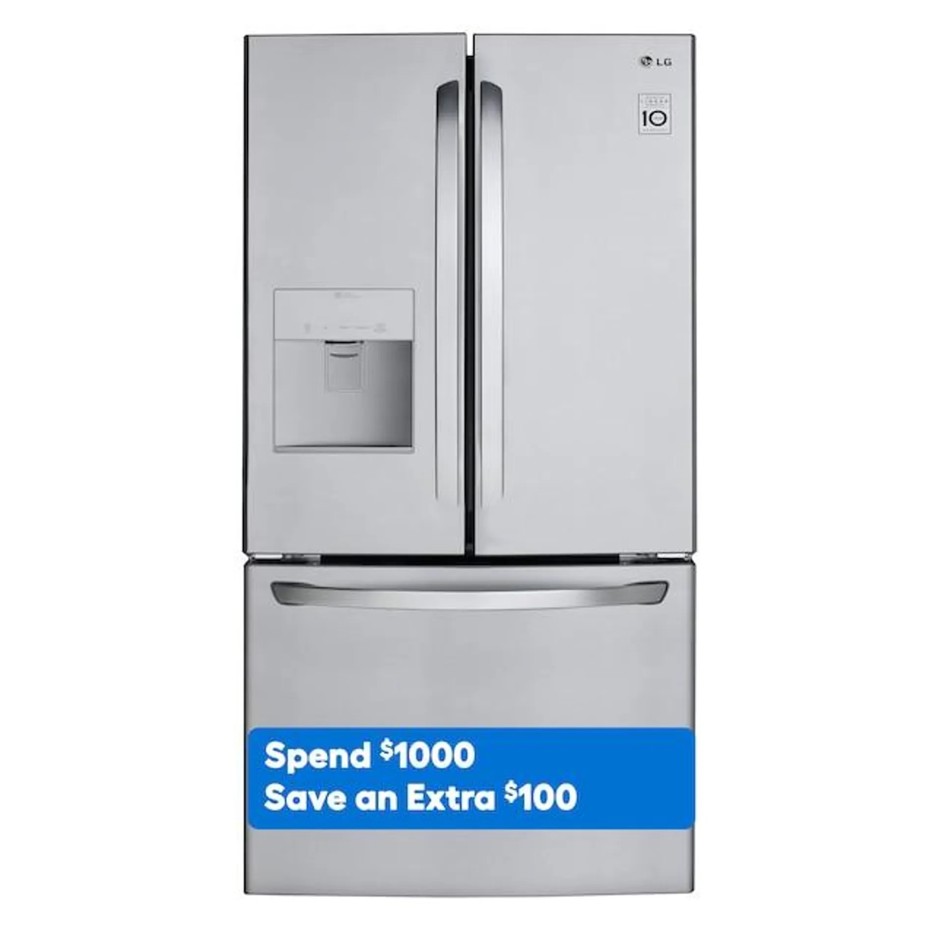 LG 21.8-cu ft French Door Refrigerator with Ice Maker and Water dispenser (Stainless Steel) ENERGY STAR