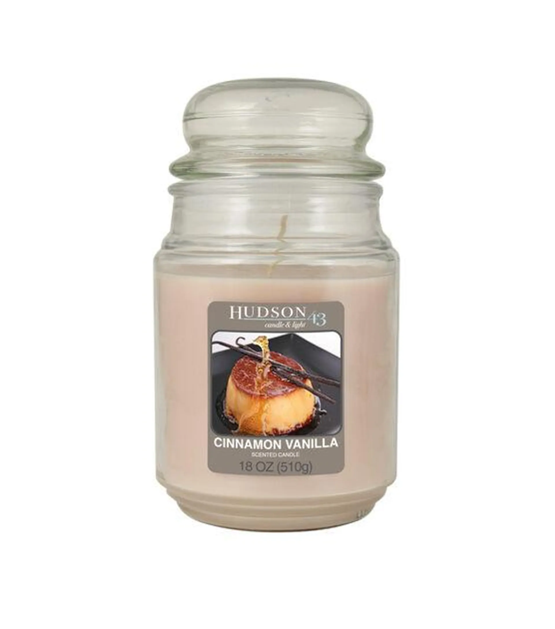 Hudson 43 Candle & Light Collection 18oz Value Jar Vanilla Cinnamon