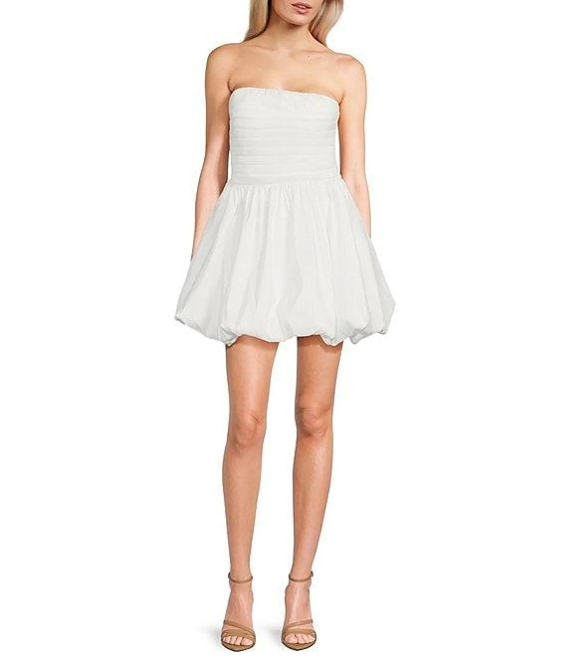 Strapless Pleated Bubble Dress