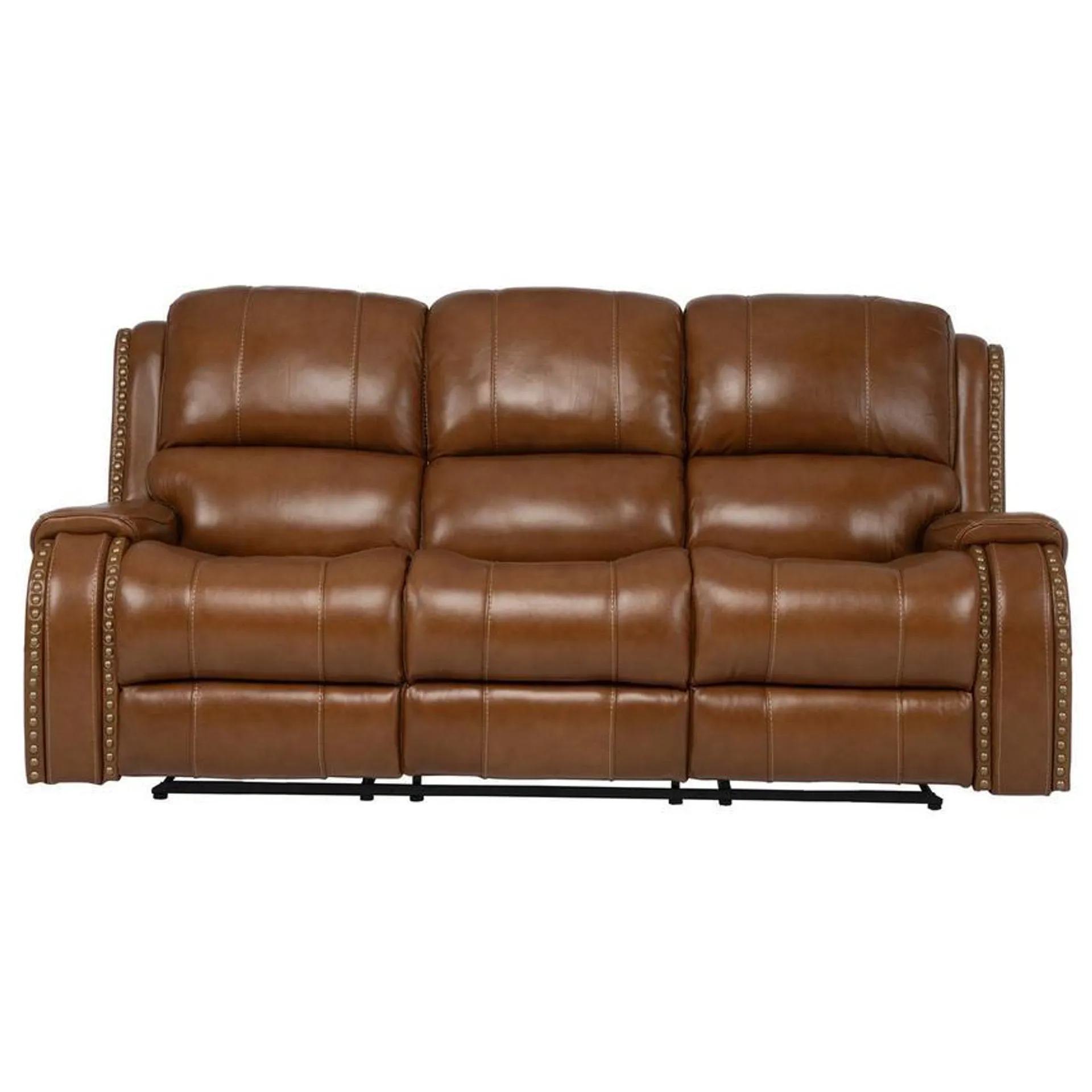 Durham Tan Leather Power Reclining Sofa