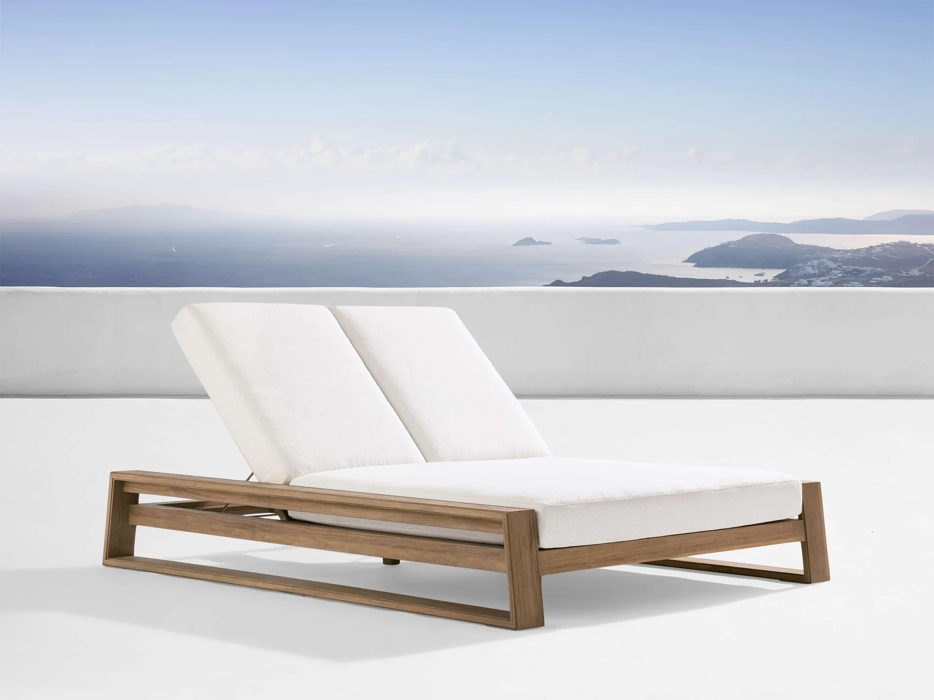 Canyon Outdoor Teak Double Chaise