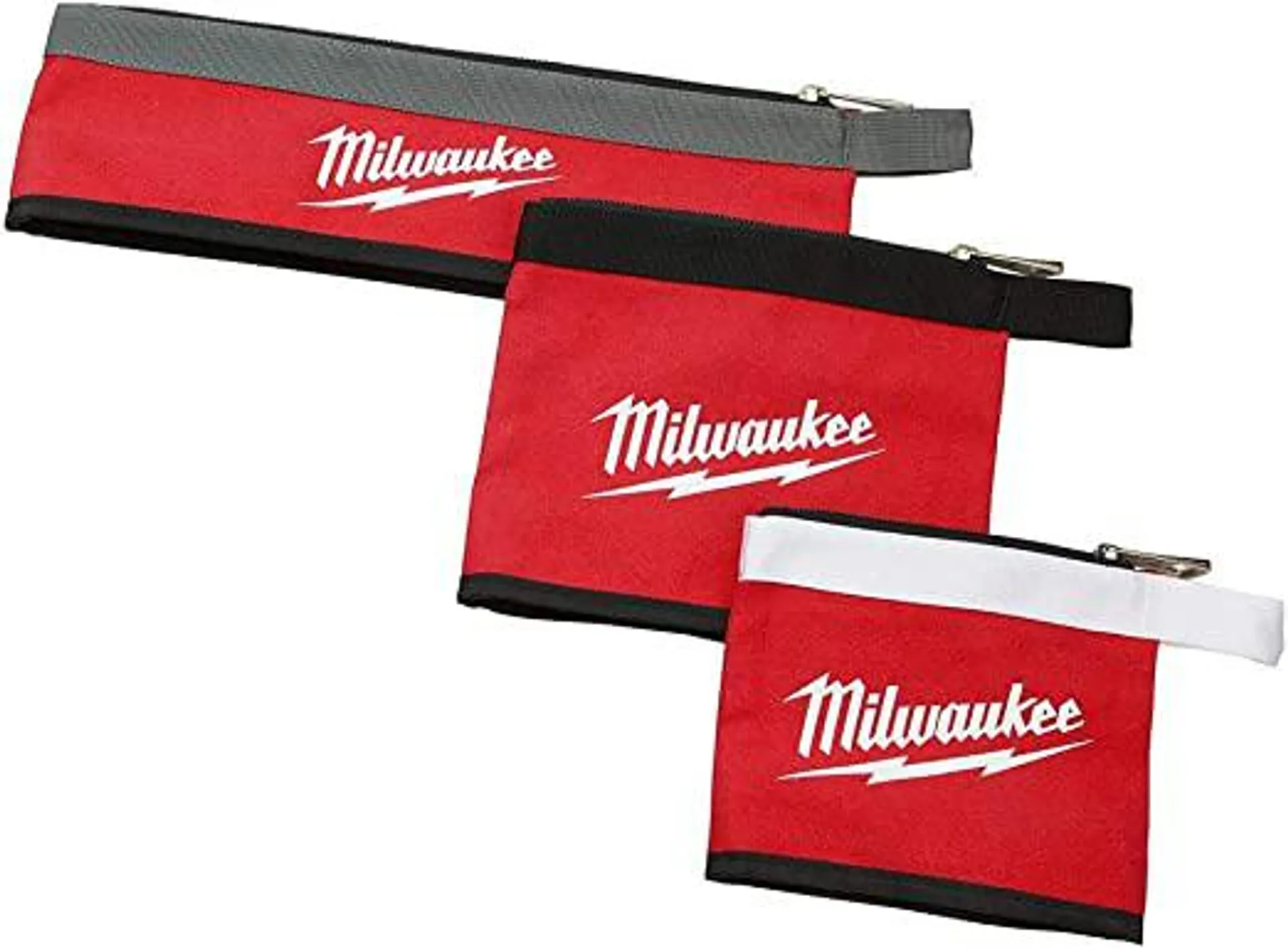 Milwaukee Multi-Size (14 in, 8 in, 6 in) Zipper Tool Bags in Red (3-Pack)
