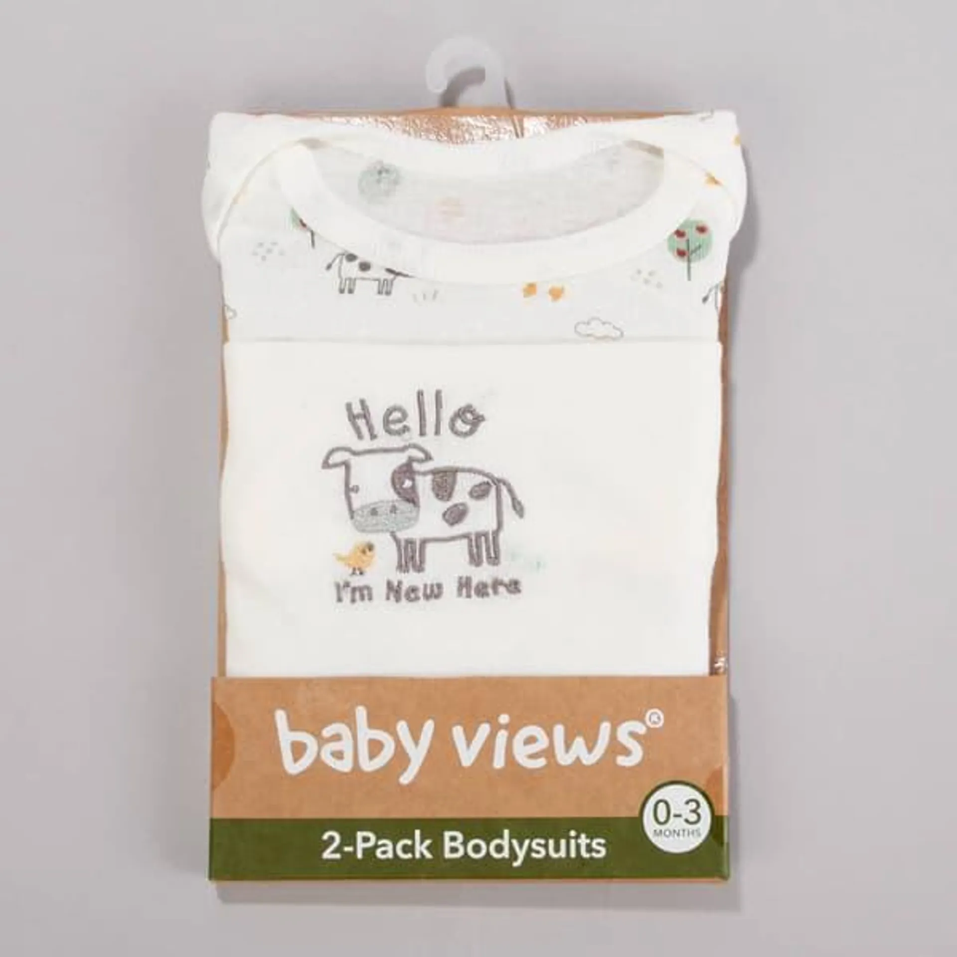 Baby Unisex (NB-9M) baby views® 2pk. Farm Bodysuits