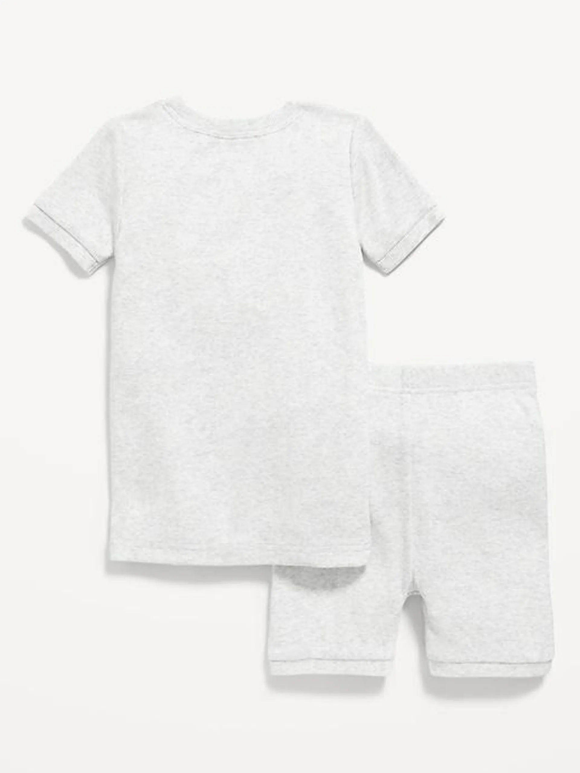 Unisex Snug-Fit Ribbed Pajama Set for Toddler & Baby