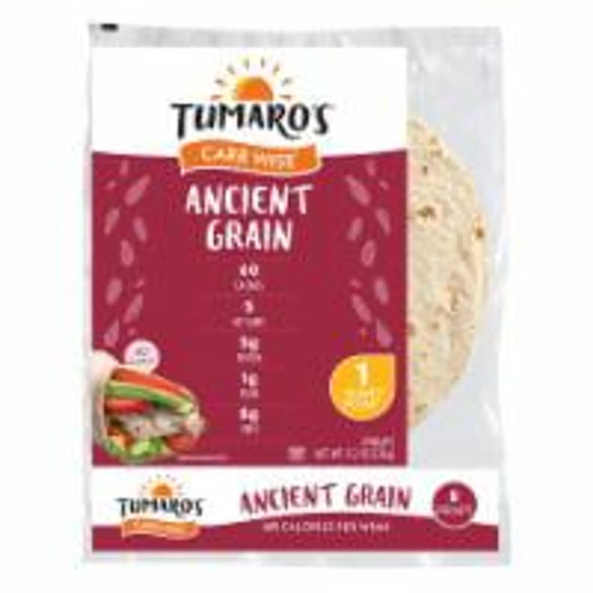 Tumaro'S 8-inch Ancient Grain Carb Wise Wraps - Case of 6 - 8 CT