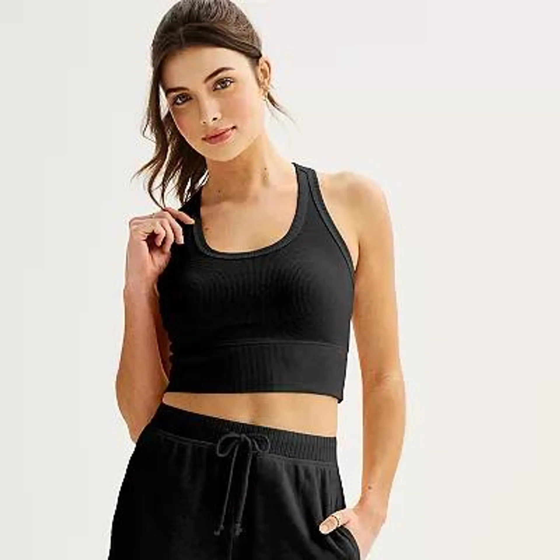 Juniors' SO® High Scoopneck Cropped Tank