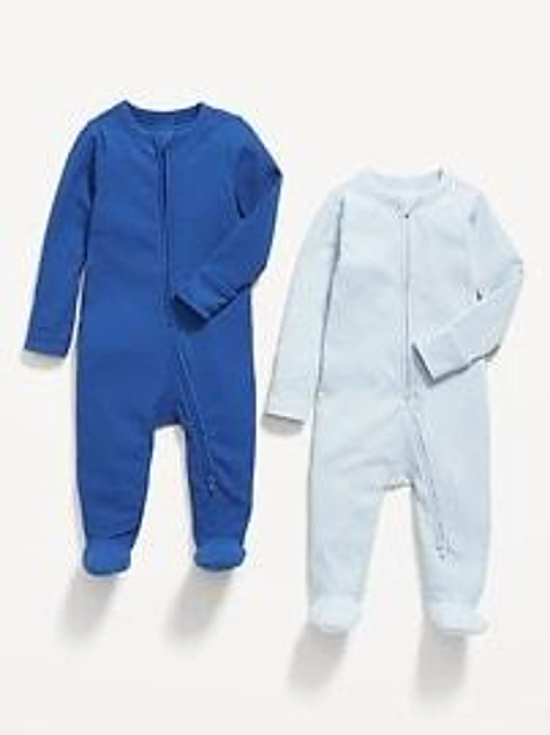 Unisex 2-Way-Zip Sleep & Play Footed One-Piece 2-Pack for Baby