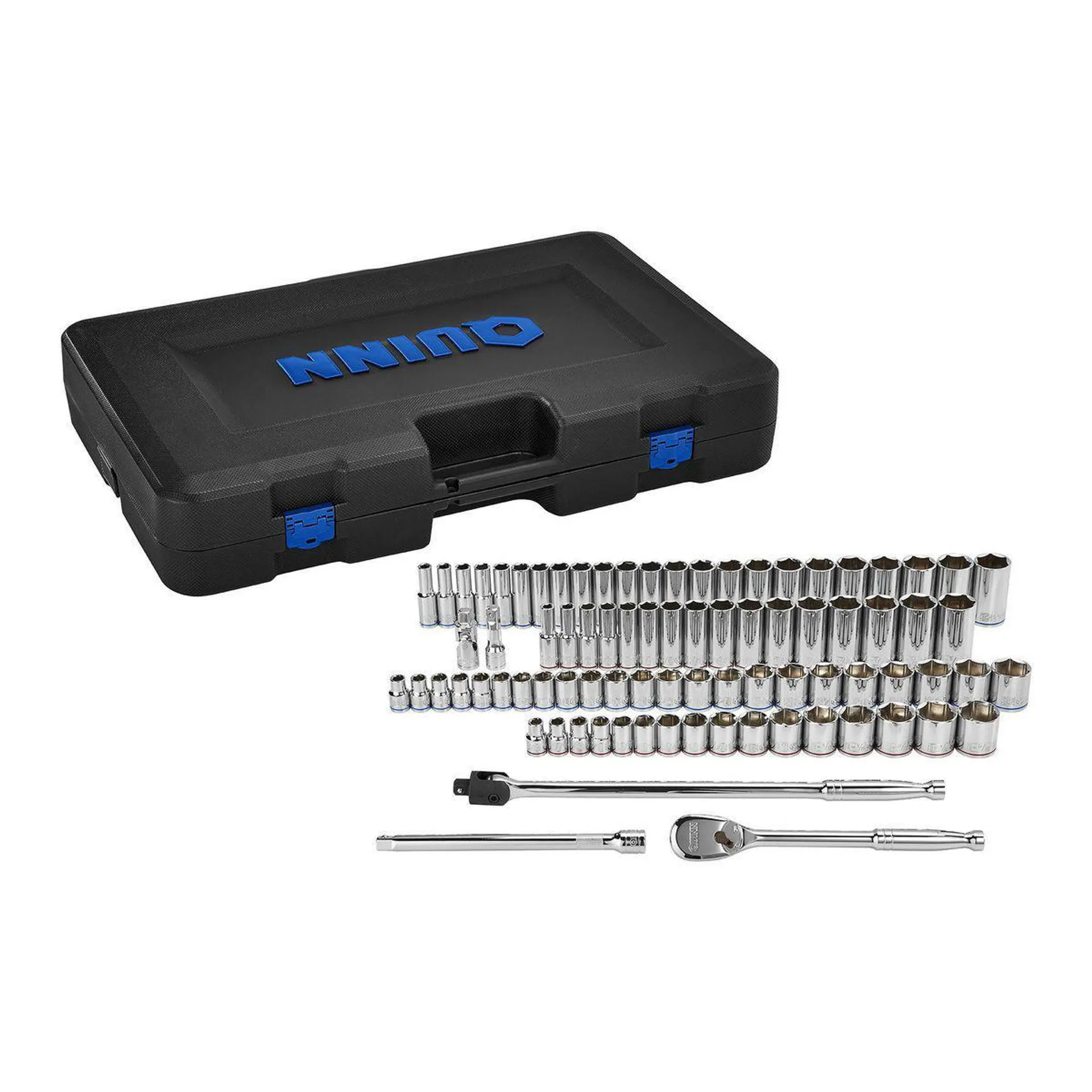 QUINN 1/2 in. Drive, SAE and Metric Master Socket Set, 83-Piece