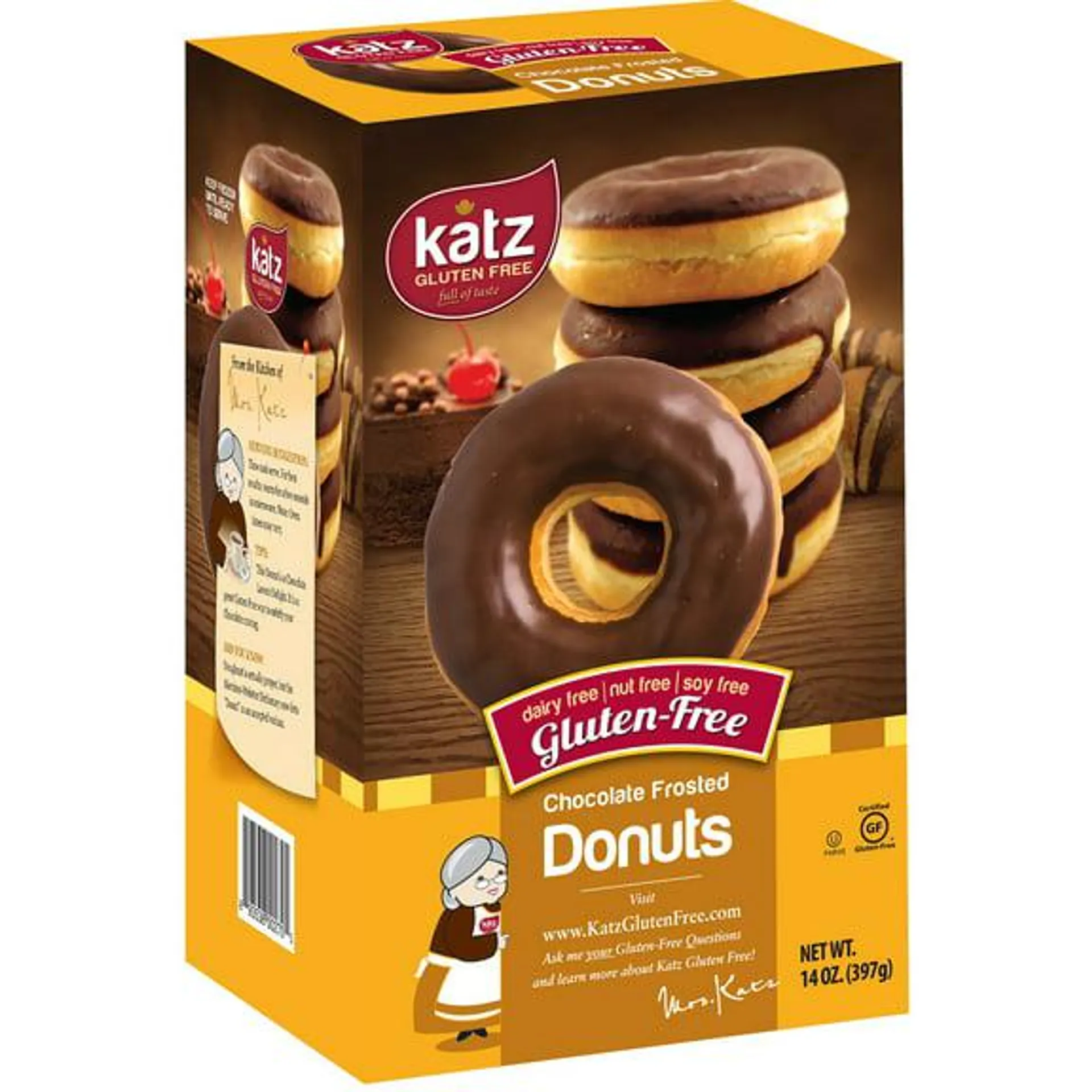 Katz Gluten Free Chocolate Frosted Donuts | Gluten Free, Dairy Free, Nut Free, Soy Free, Kosher | (1 Pack, 11.3 Ounce Each)