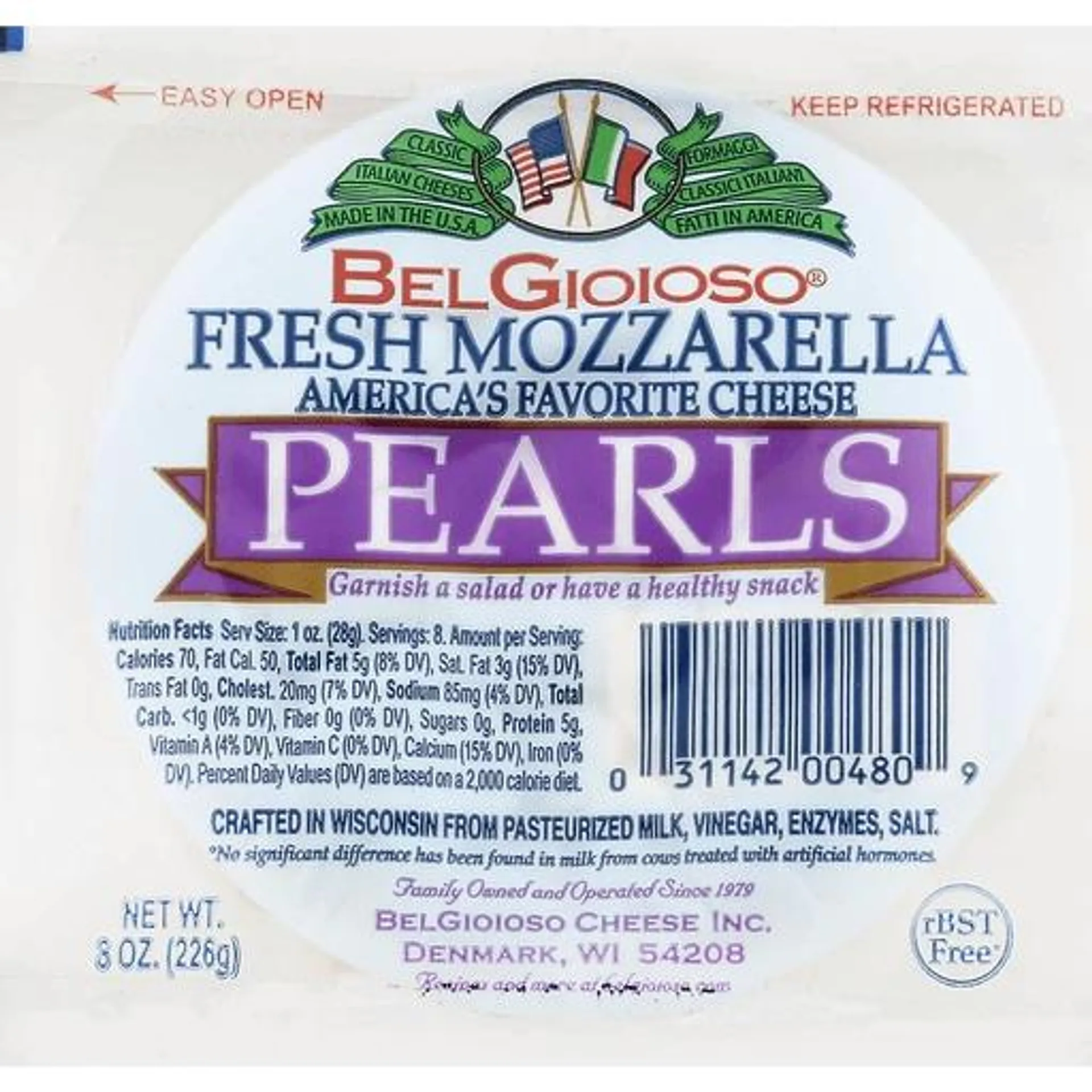 Bel Gioioso Fresh Mozzarella Pearls 8 Oz