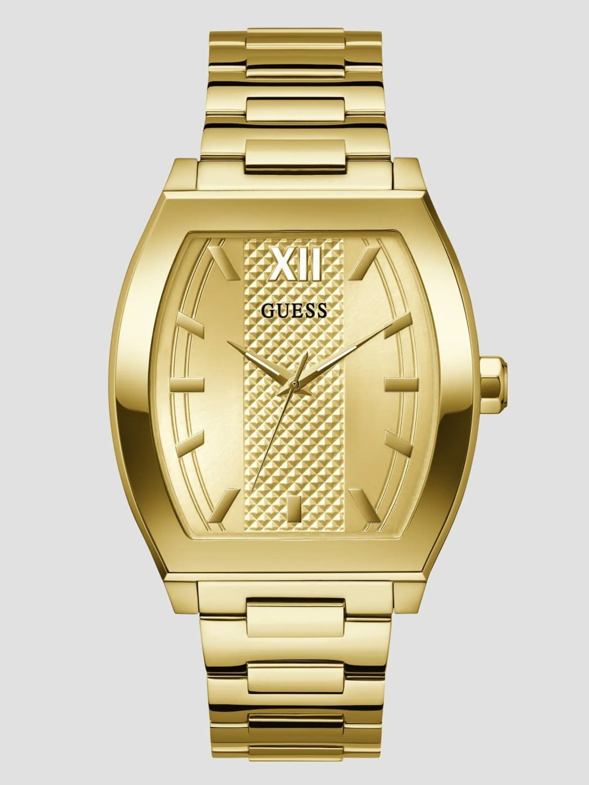 Gold-Tone Barrel Analog Watch