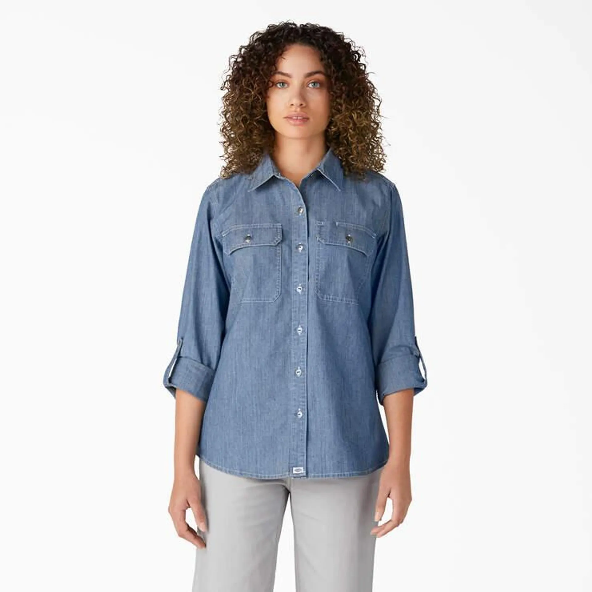 Women’s Chambray Roll-Tab Work Shirt