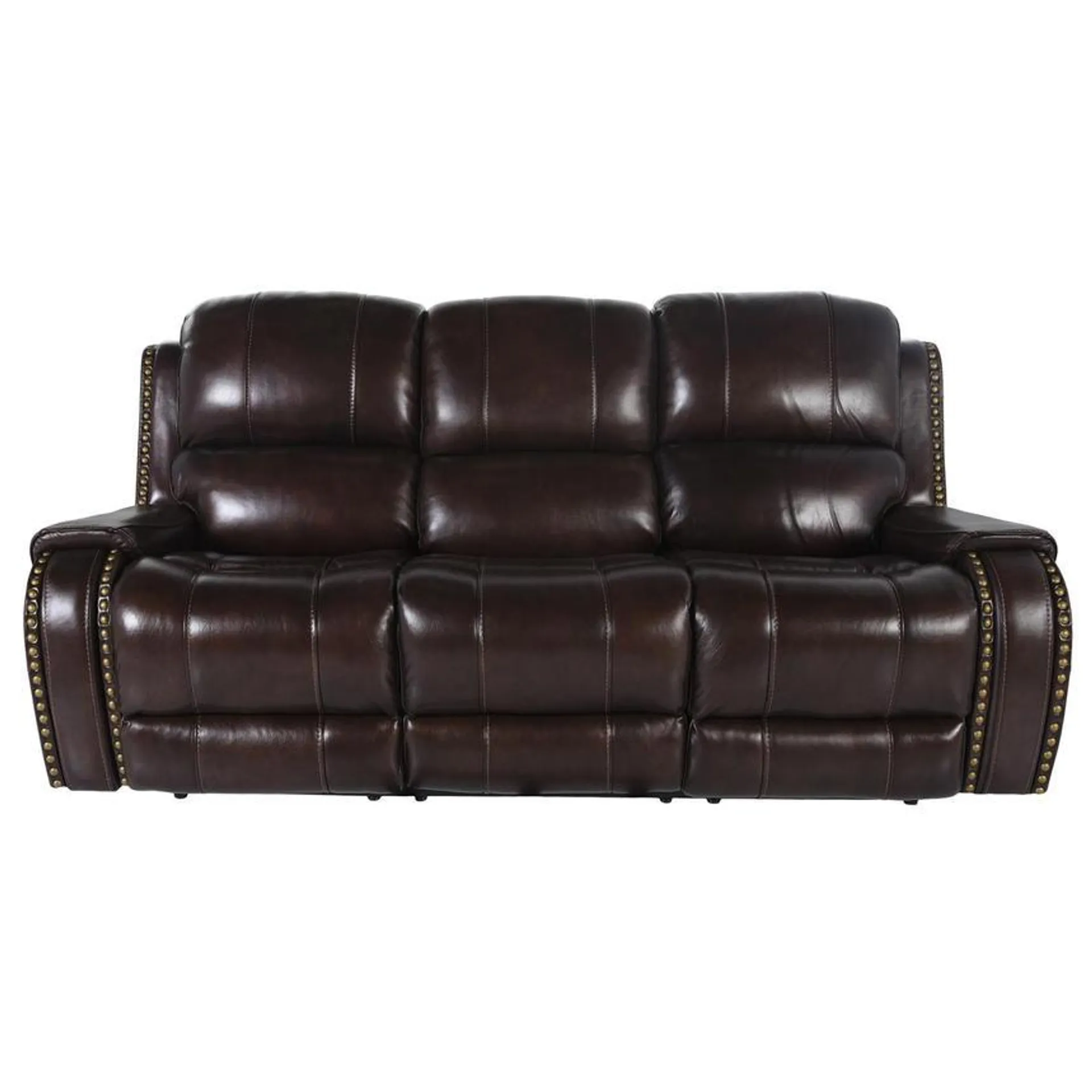 Durham Brown Leather Power Reclining Sofa