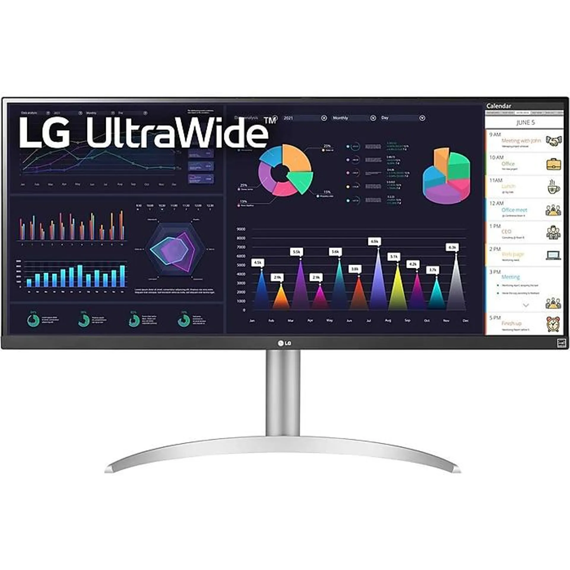 LG Ultrawide 34" Flat FHD IPS 100 Hz LCD Monitor with Built-In Universal Docking Station,