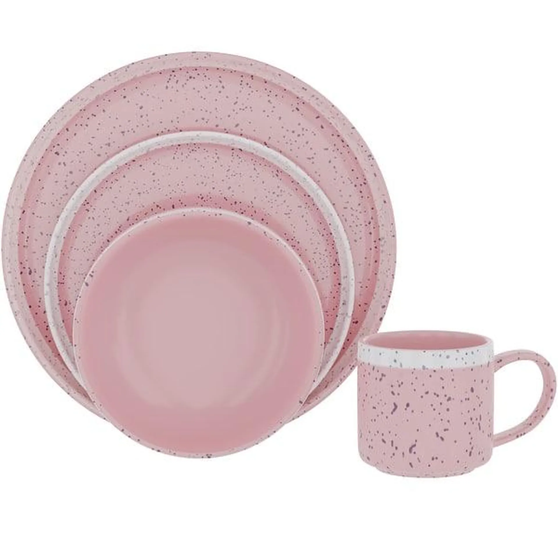 American Atelier 4 Piece Speckled Dinnerware Set