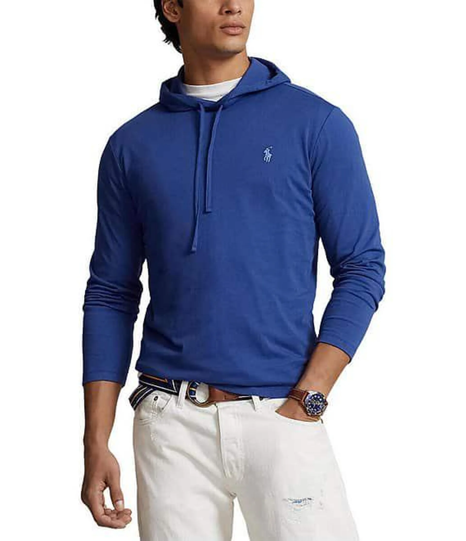 Cotton Jersey Long-Sleeve Hoodie