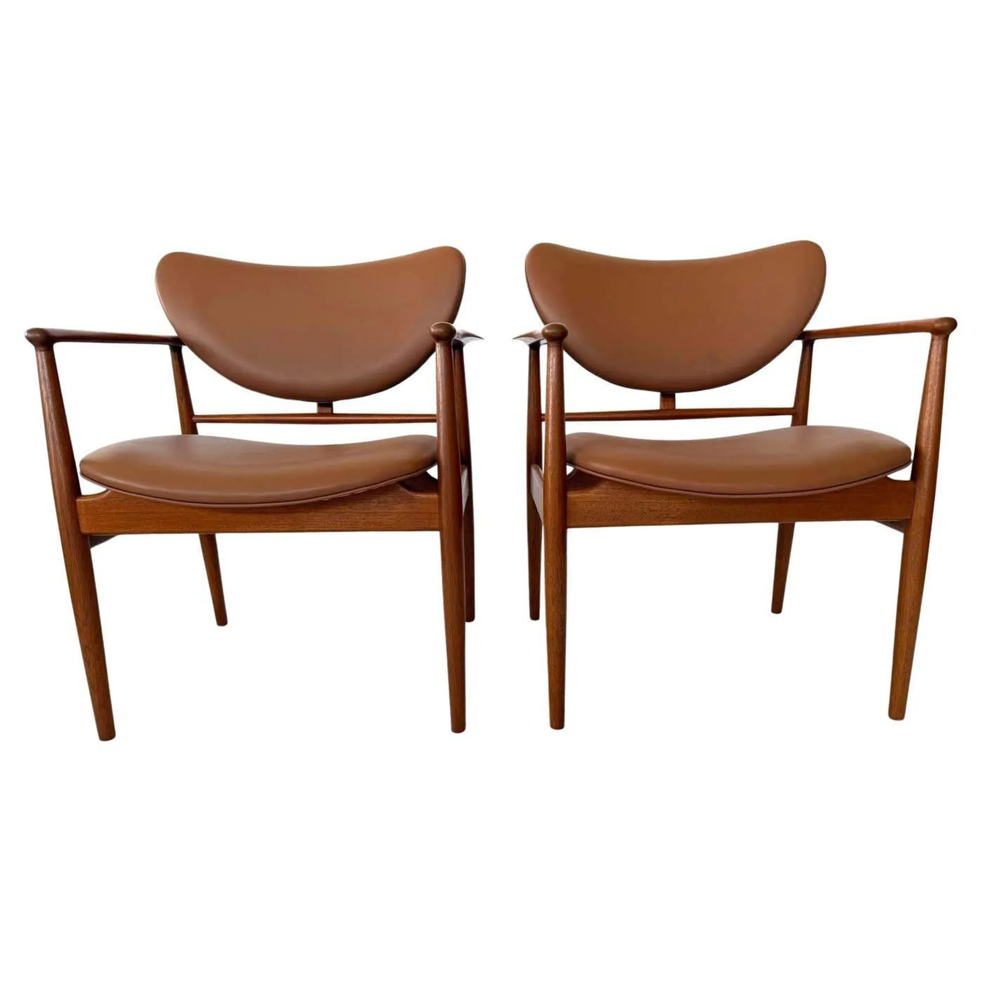 Pair of Finn Juhl NV-48 Armchairs