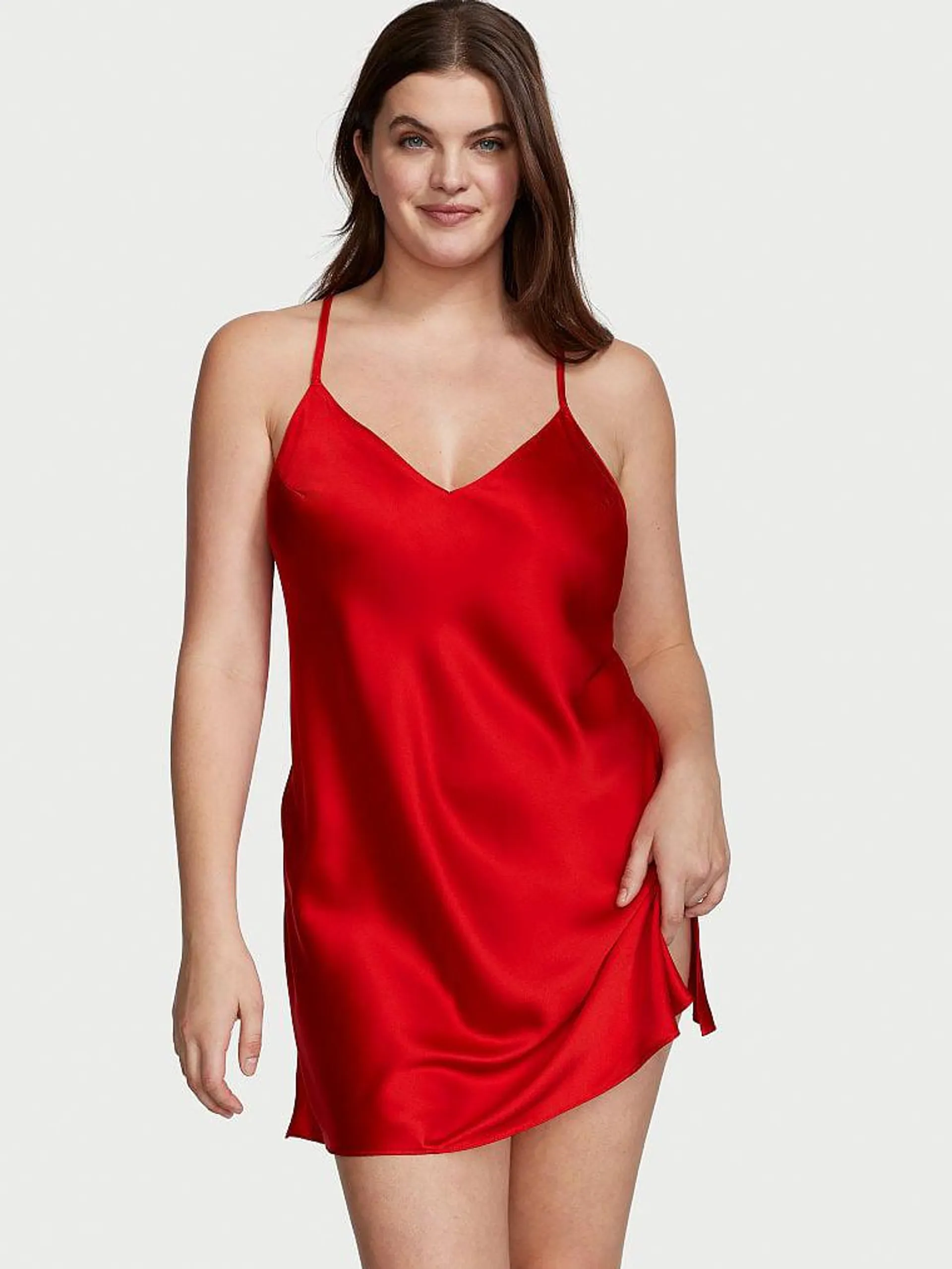 Satin Open-Back Slip