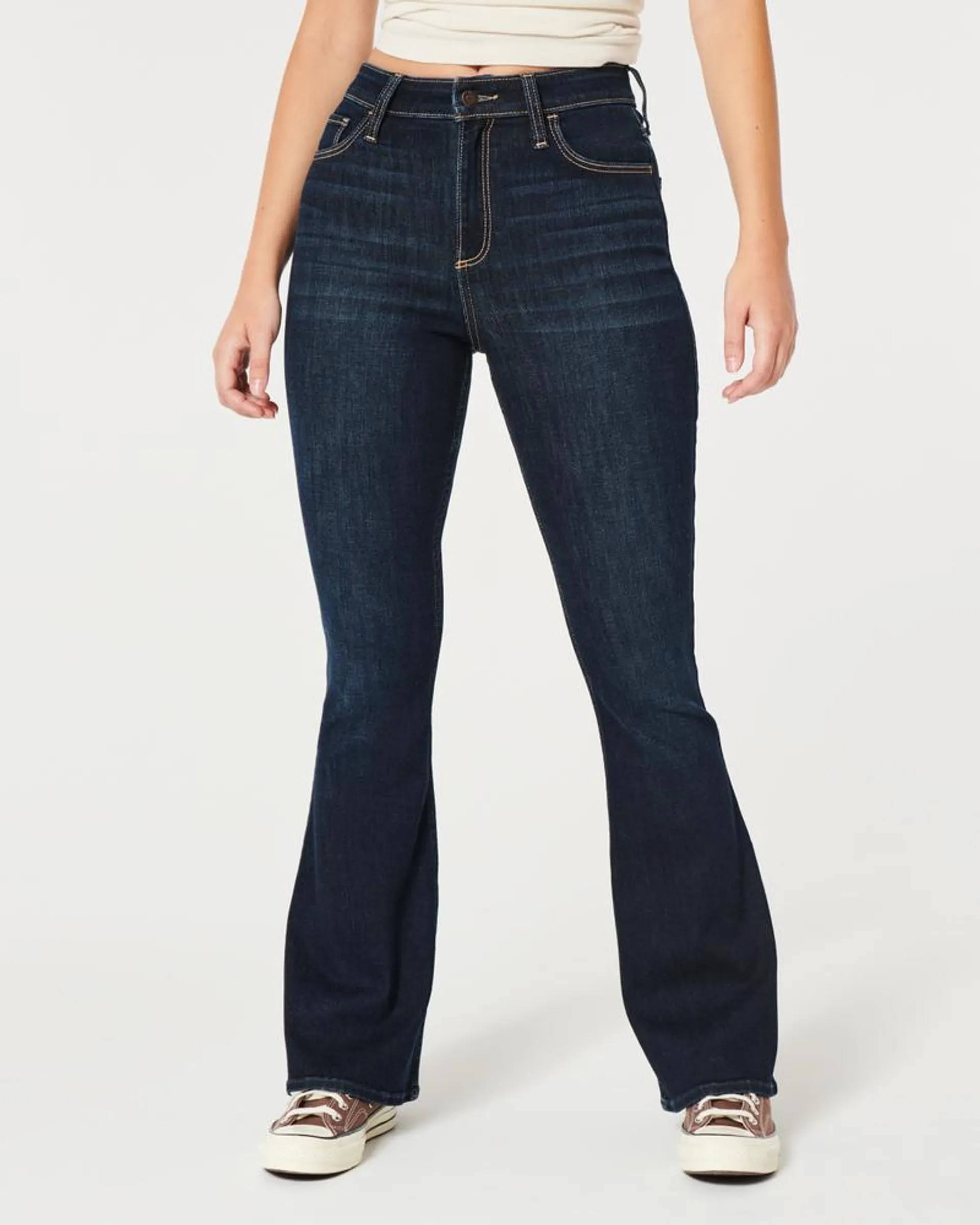 Curvy High-Rise Dark Wash Flare Jeans