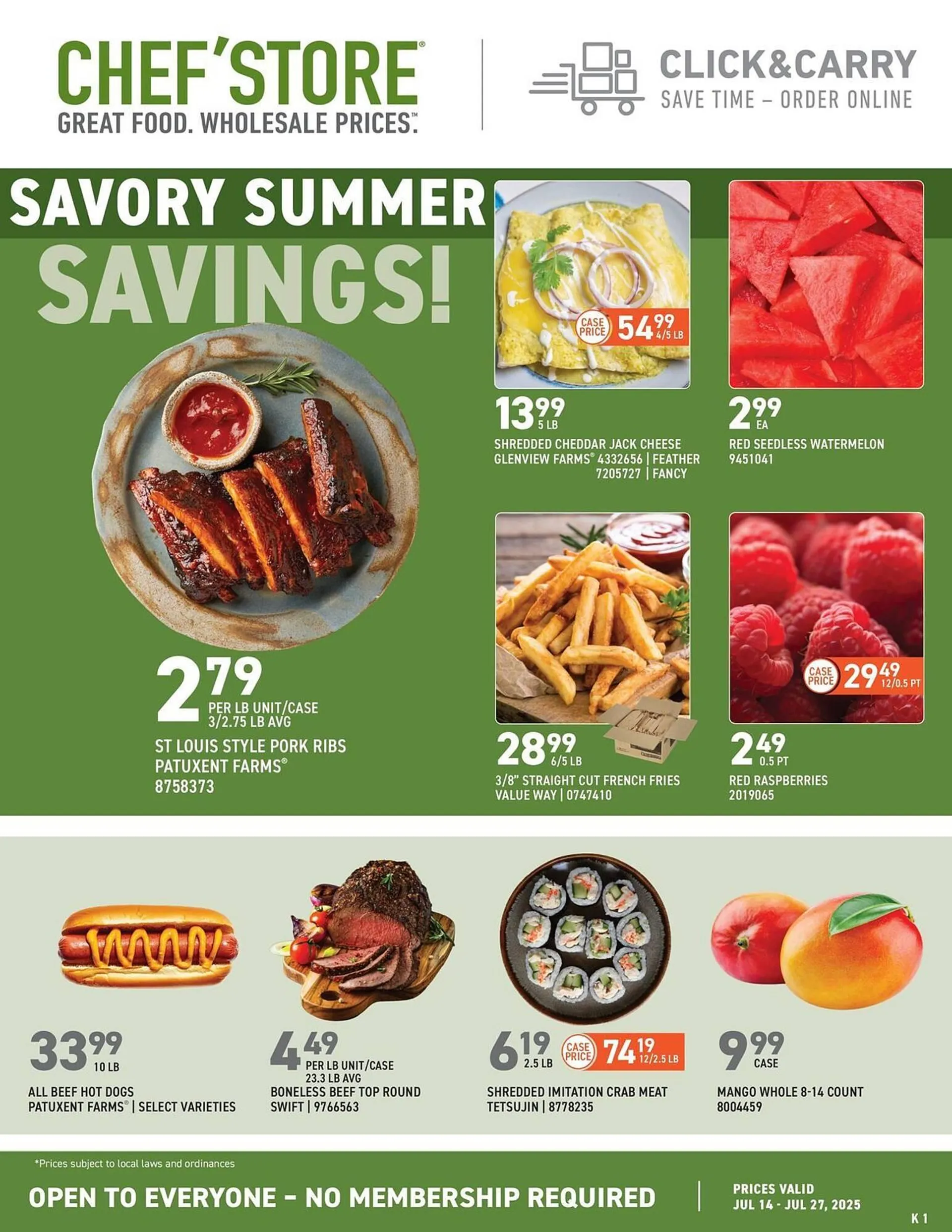 Weekly ad US Foods Chef's Store Weekly Ad from July 14 to July 27 2025 - Page 1