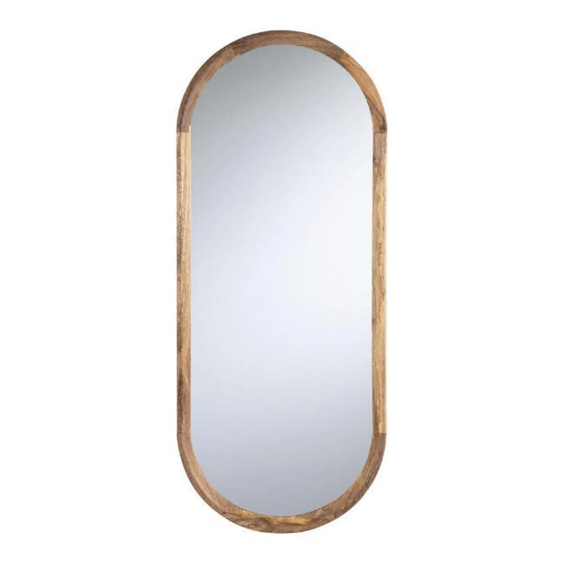 Oblong Natural Wood Full Length Mirror