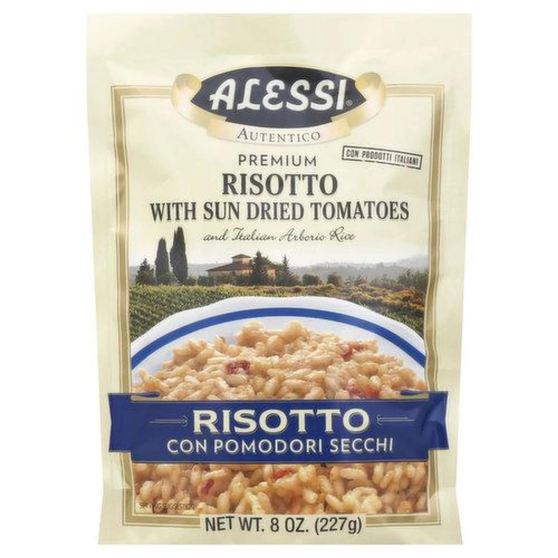 Alessi Risotto, Premium, with Sun Dried Tomatoes and Italian Arborio Rice - 8 Ounce