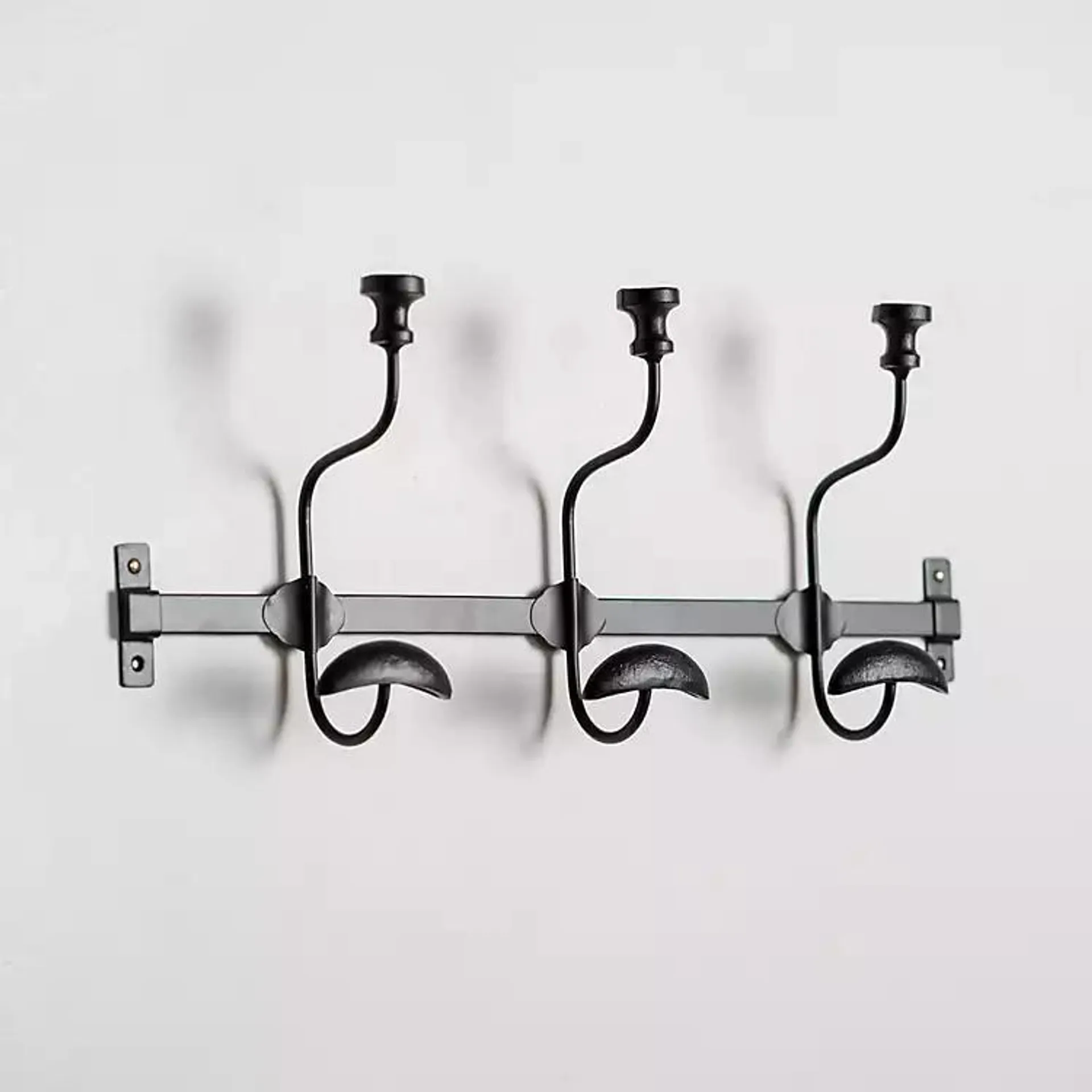 Black Metal Curved Wall Hooks