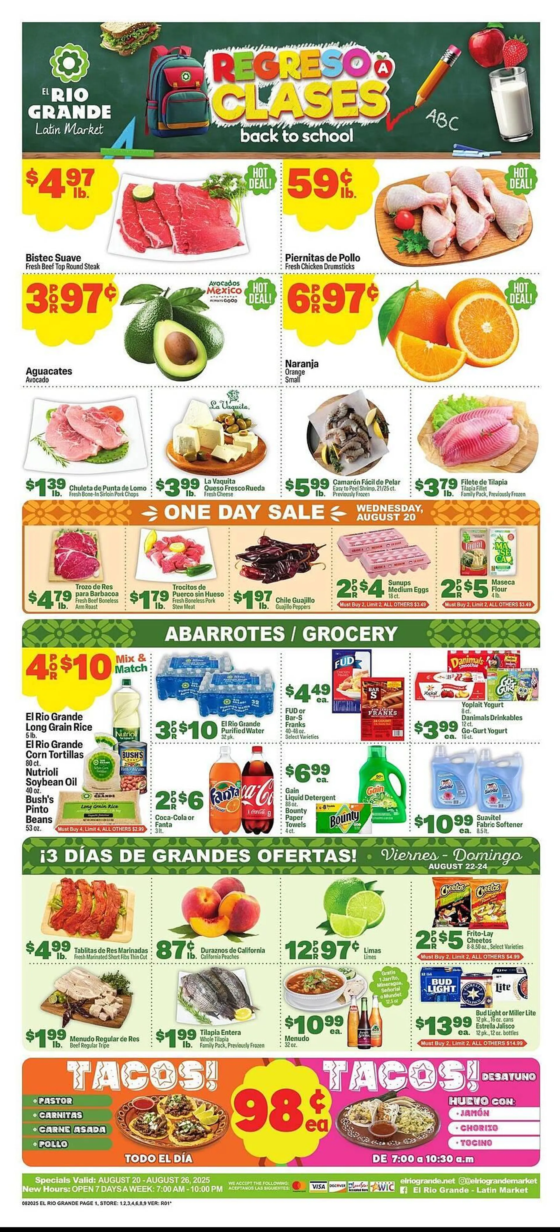 Weekly ad El Rio Grande Weekly Ad from August 20 to August 26 2025 - Page 1