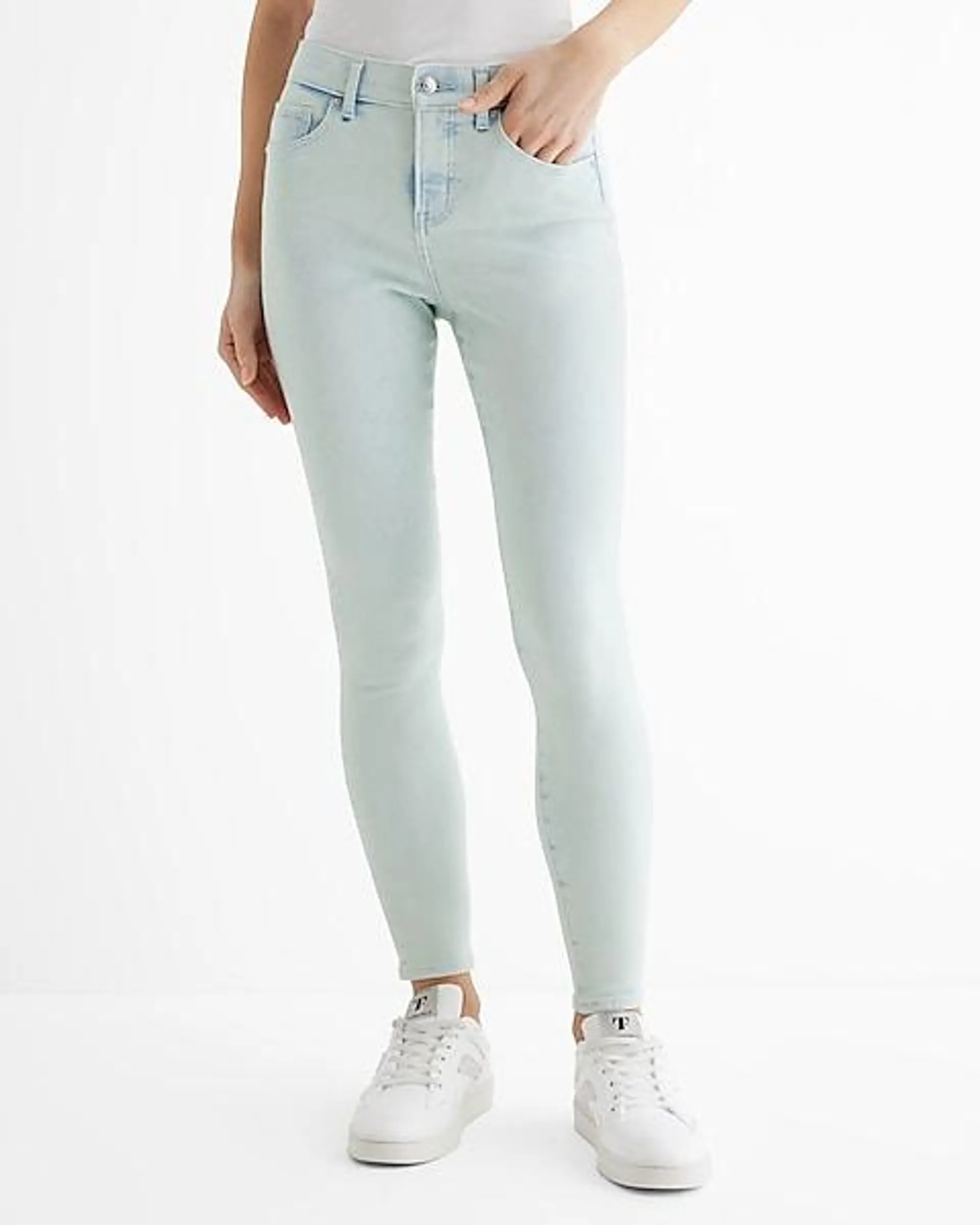 Mid Rise Light Blue Skinny Jeans