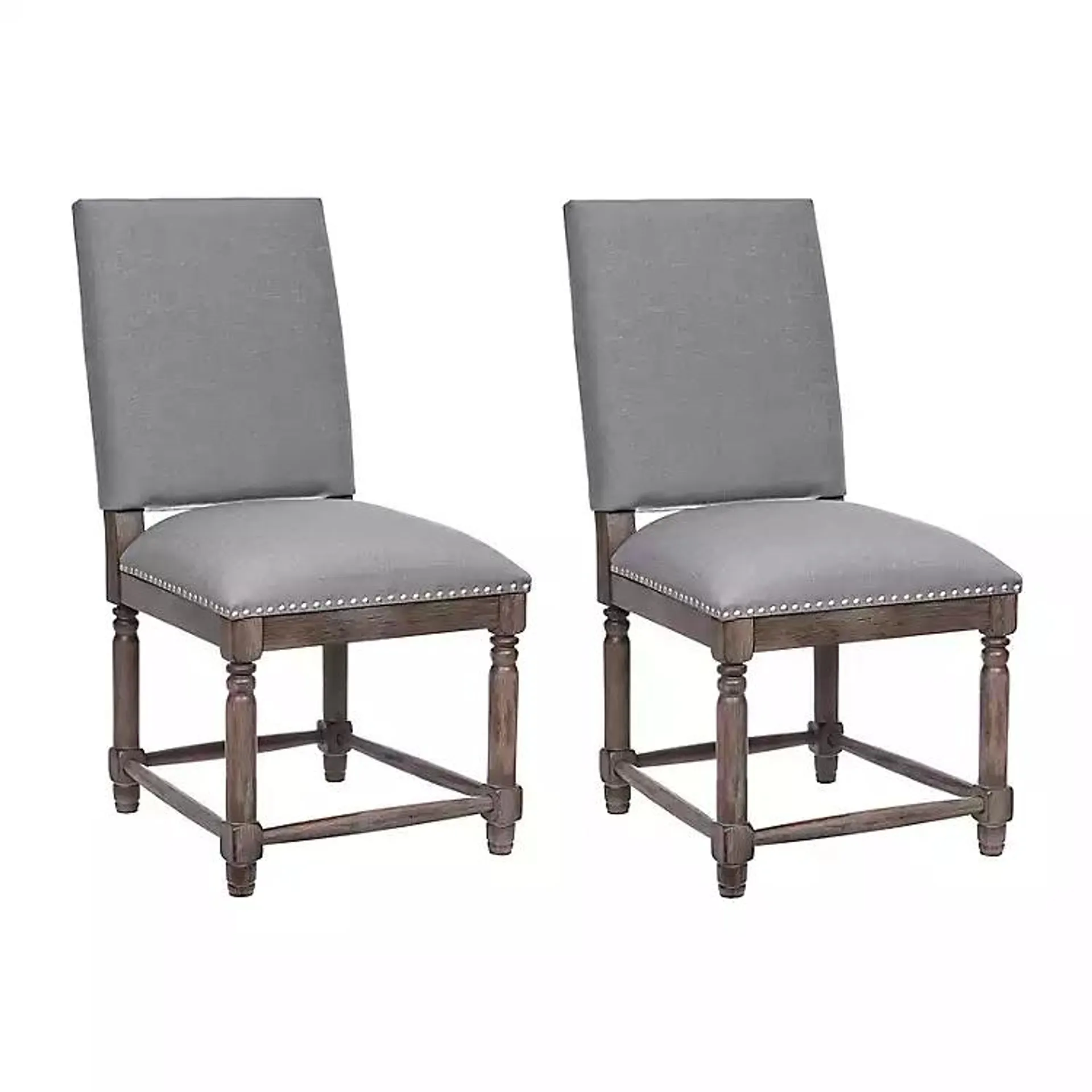 Gray Upholstered Cirque Dining Chairs, Set of 2