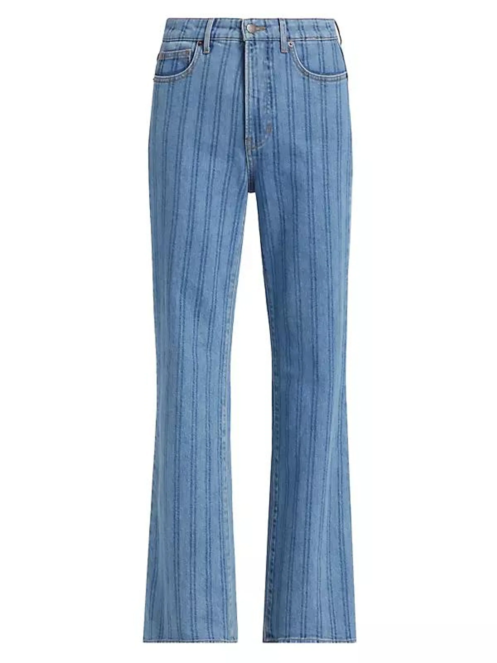 Crosbie Striped Wide-Leg Jeans