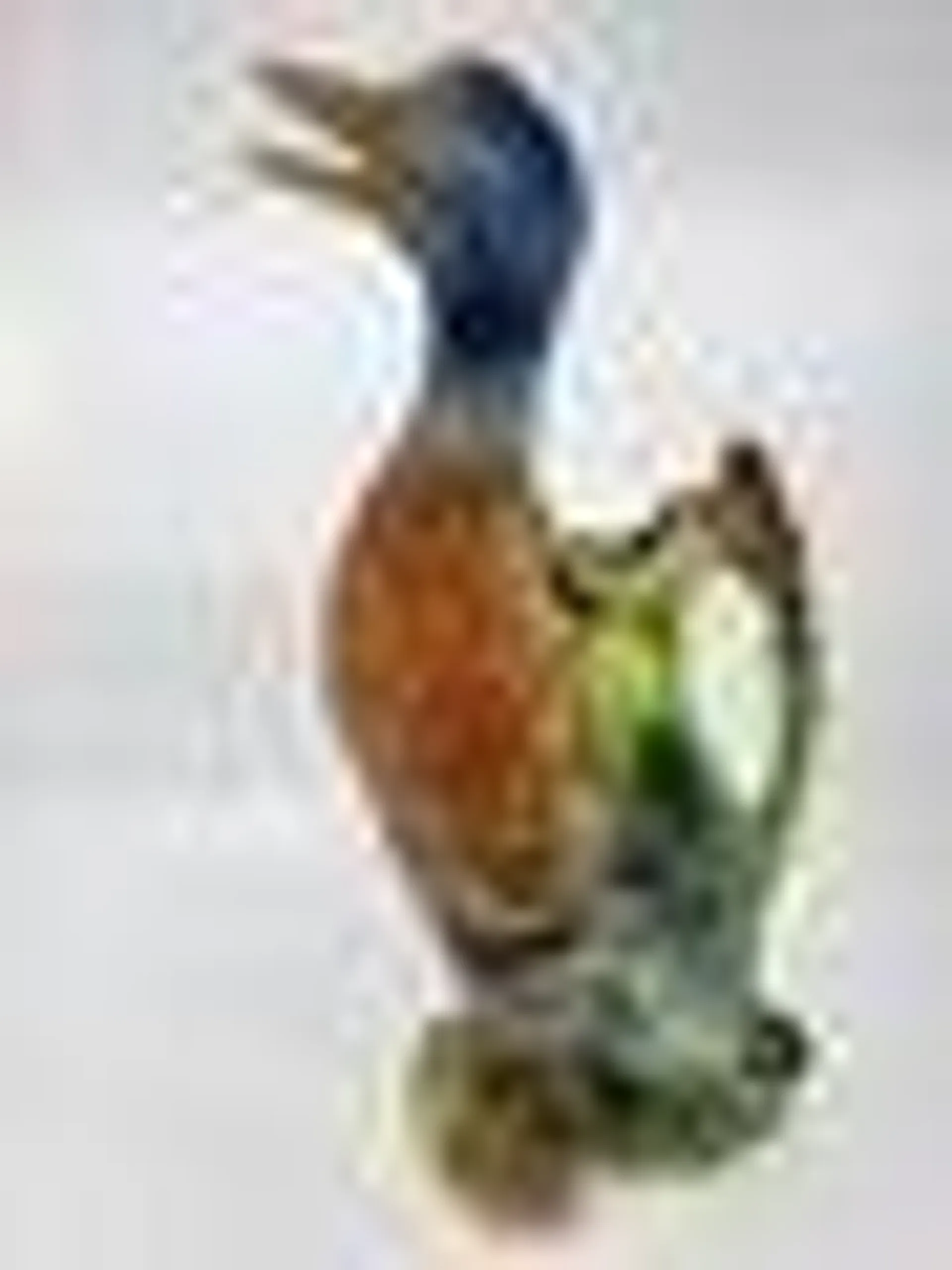 Art Nouveau Polychrome Slip and Earthenware Duck Pitcher from Saint Clément