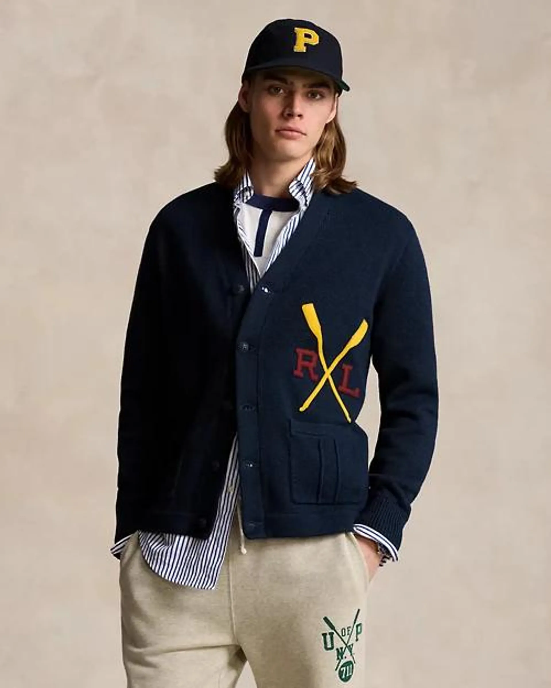 Varsity-Inspired Cotton Cardigan