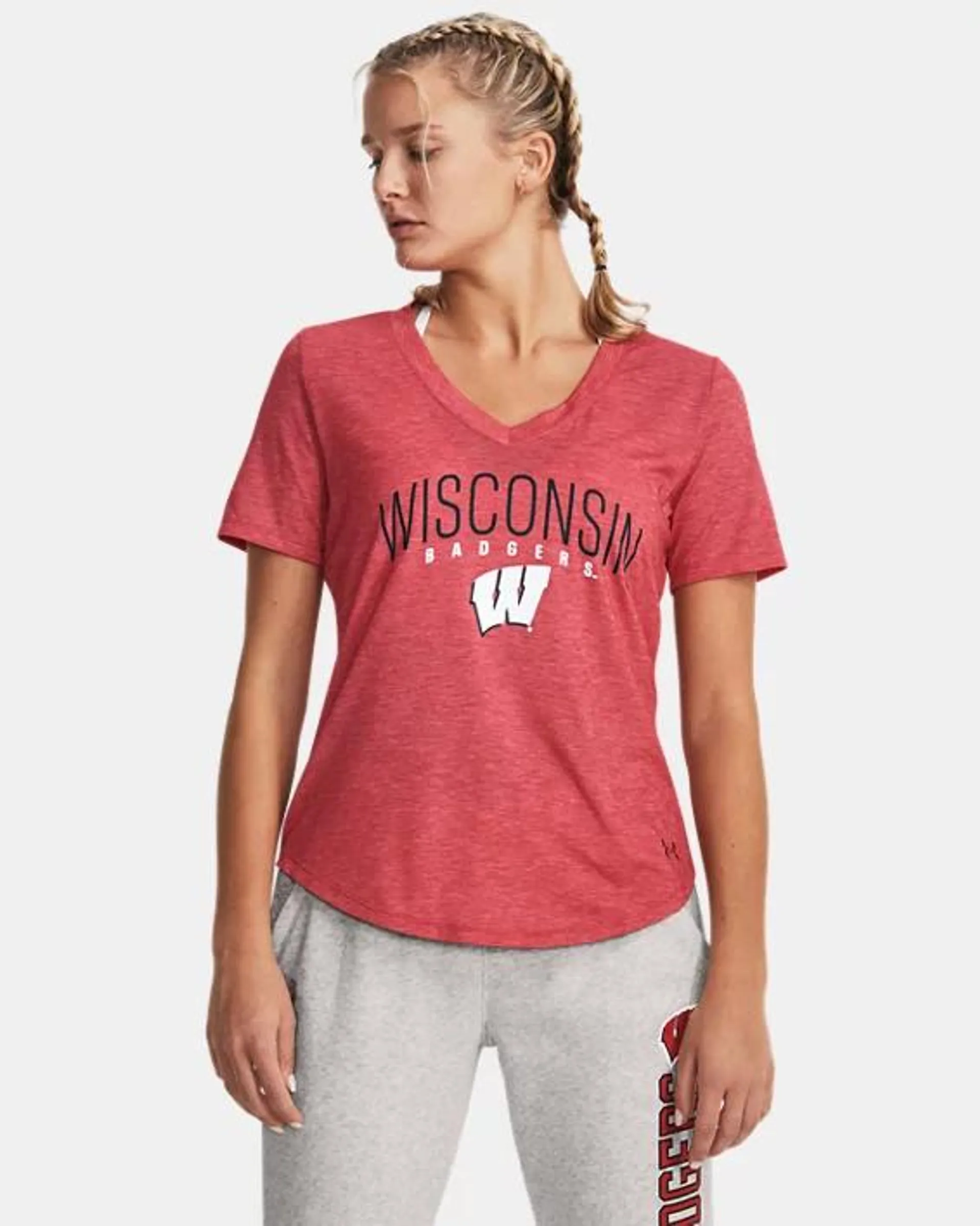 Women's UA Breezy Jersey Collegiate V-Neck T-Shirt