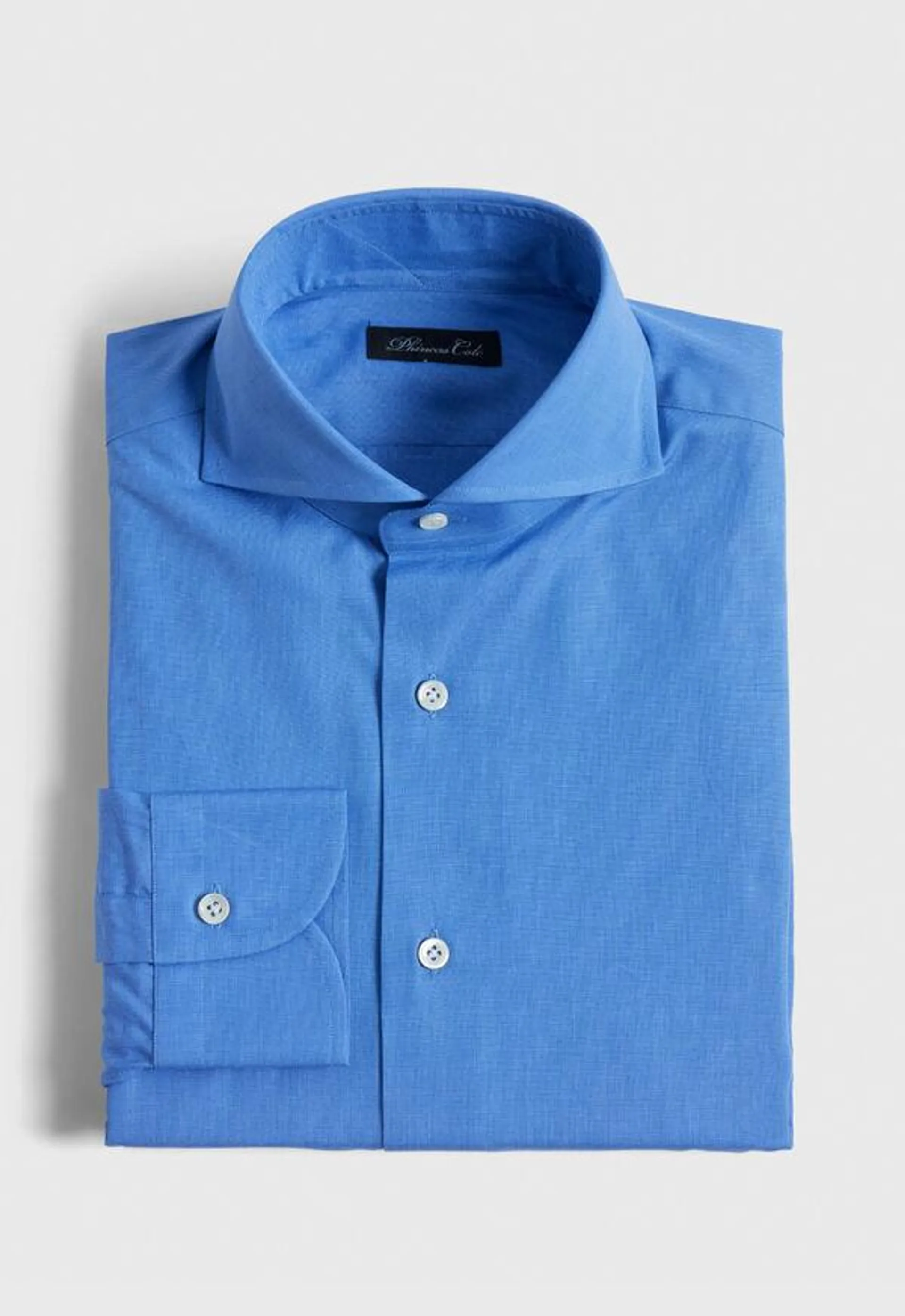 Blue Spread Collar Shirt