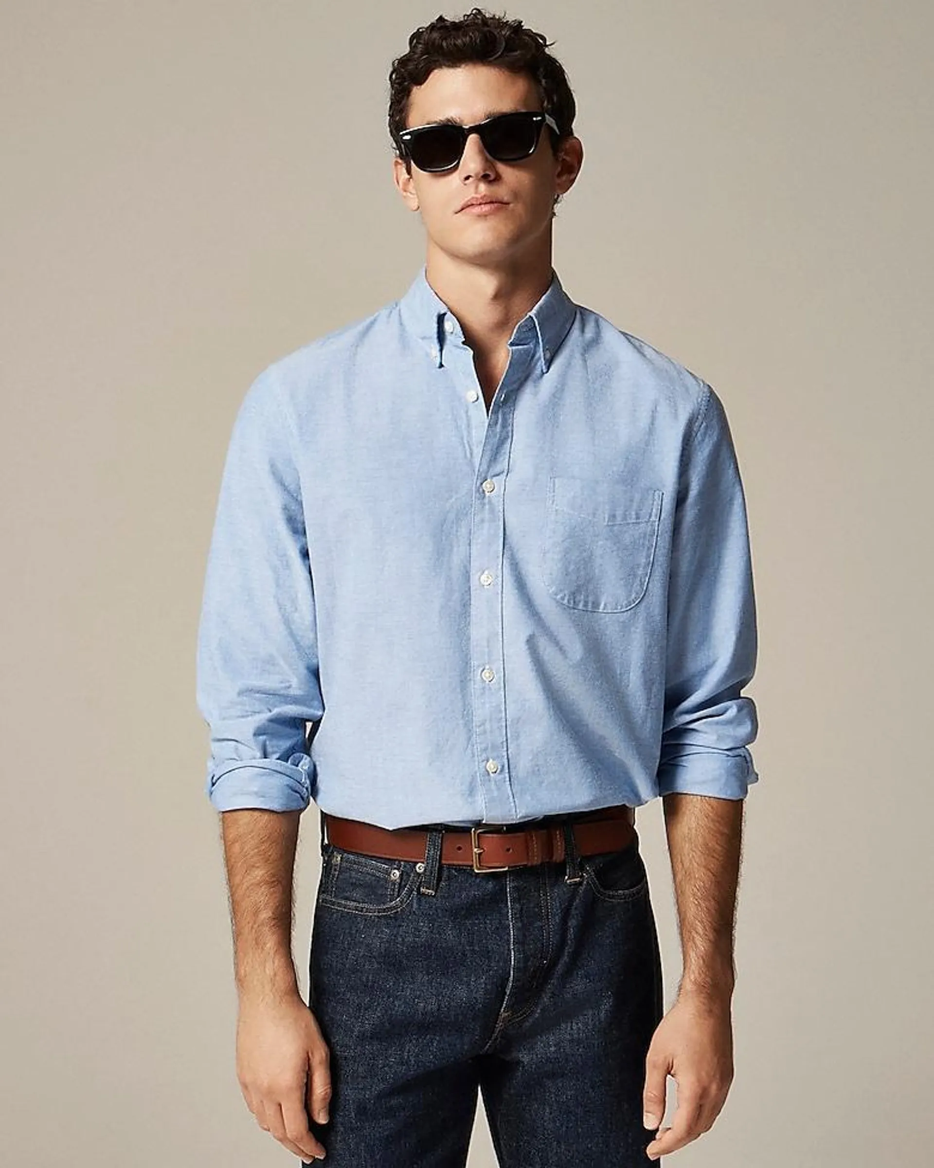 Broken-in organic cotton oxford shirt